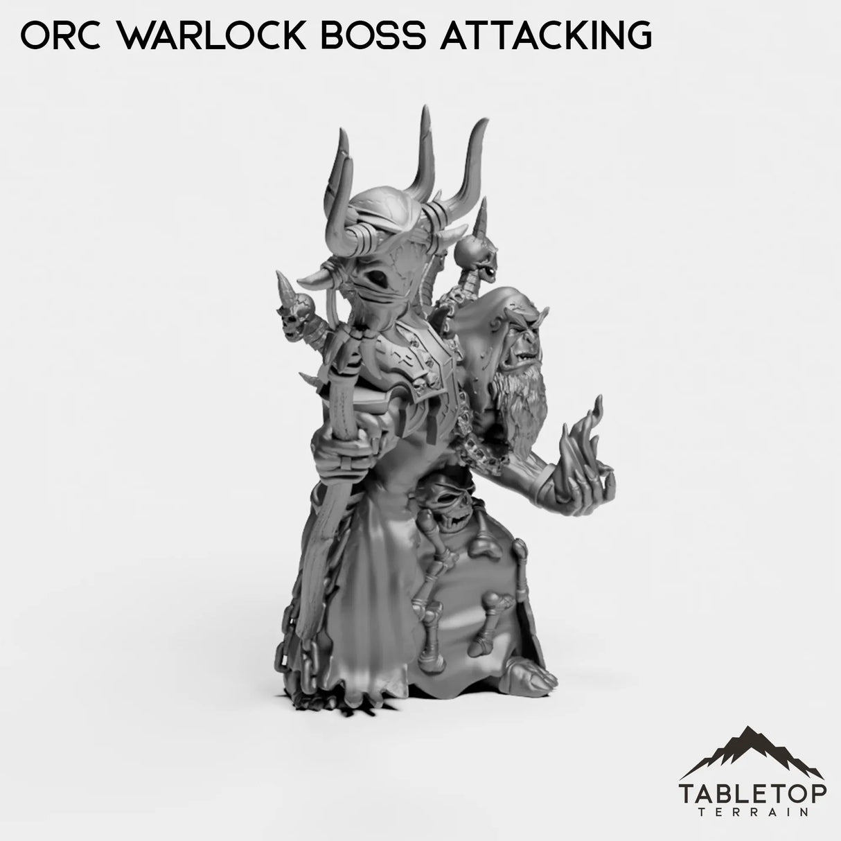 Tabletop Terrain Miniature Orc Warlock Boss