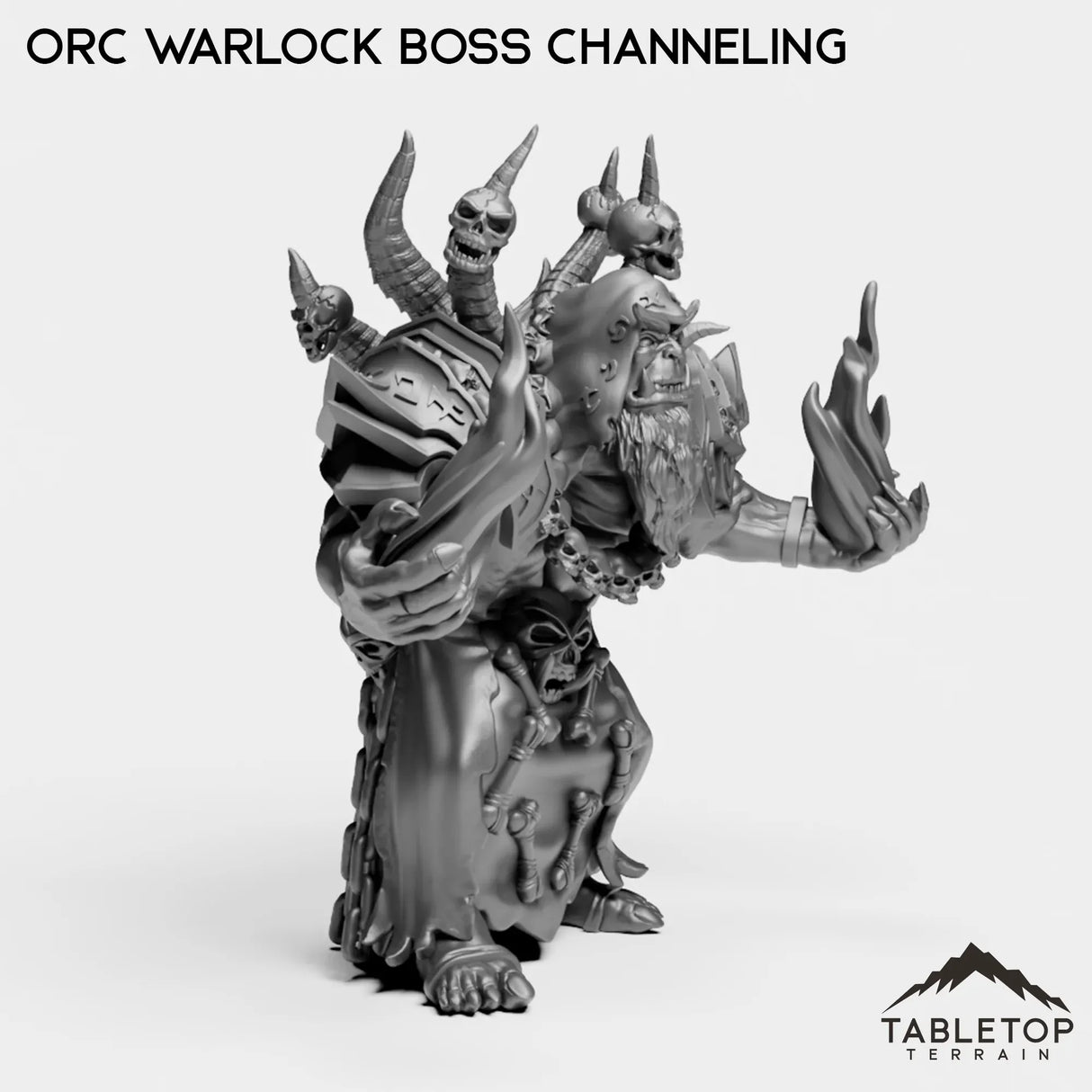 Tabletop Terrain Miniature Orc Warlock Boss