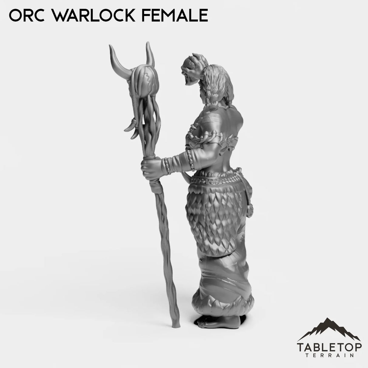 Tabletop Terrain Miniature Orc Warlock Female