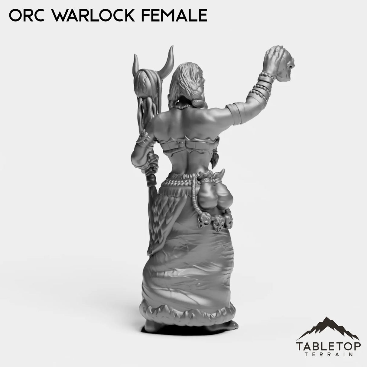 Tabletop Terrain Miniature Orc Warlock Female