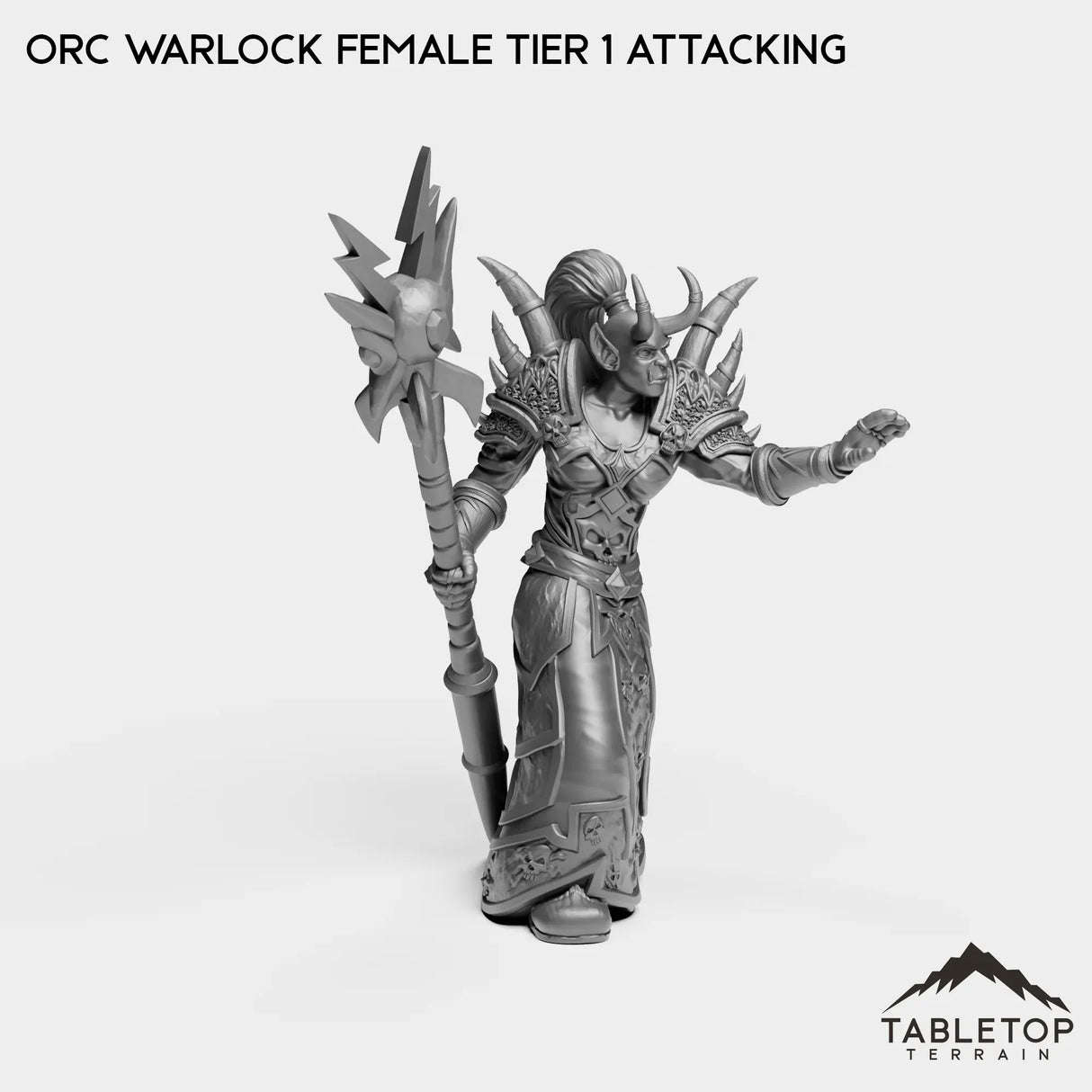 Tabletop Terrain Miniature Orc Warlock Female Tier 1