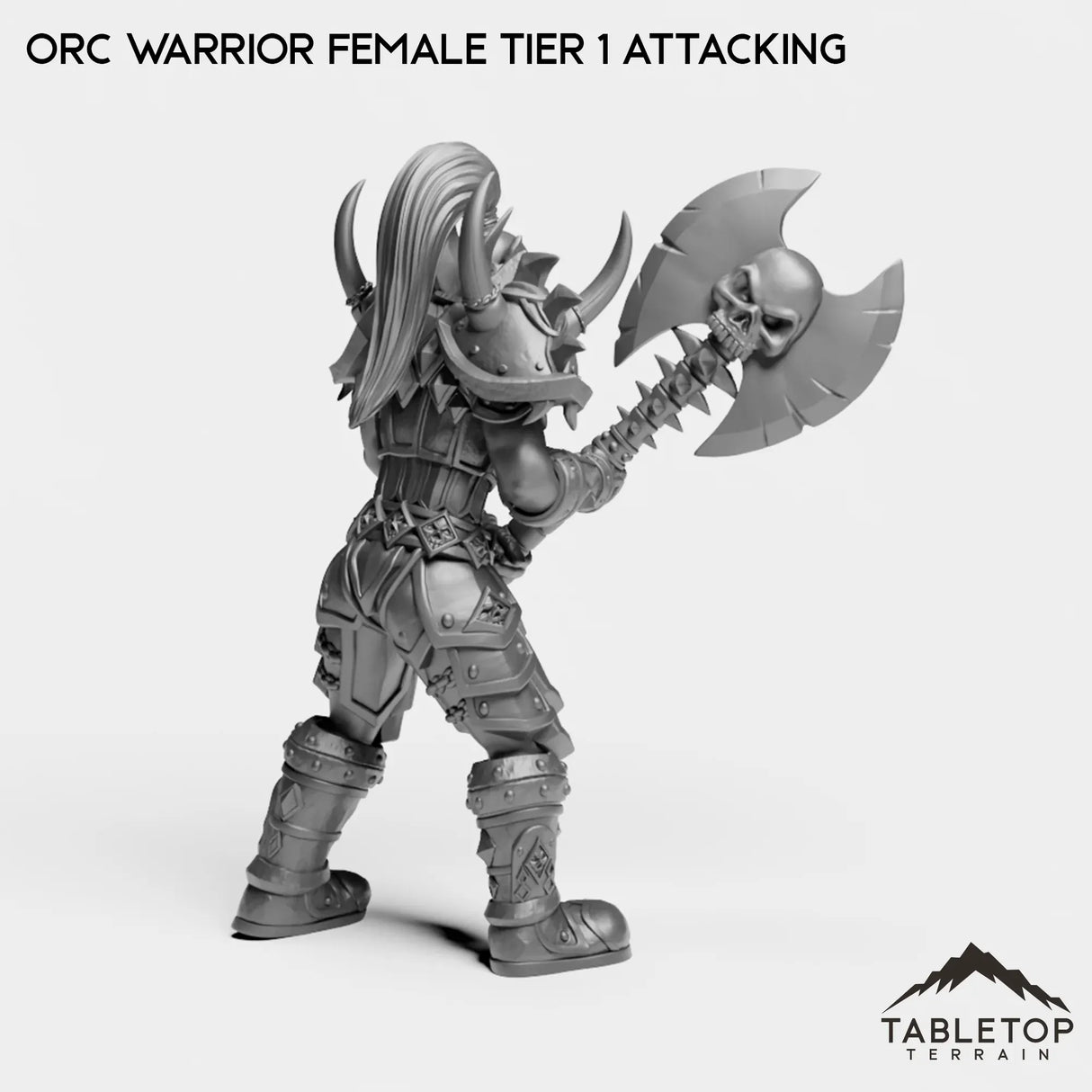 Tabletop Terrain Miniature Orc Warrior Female Tier 1