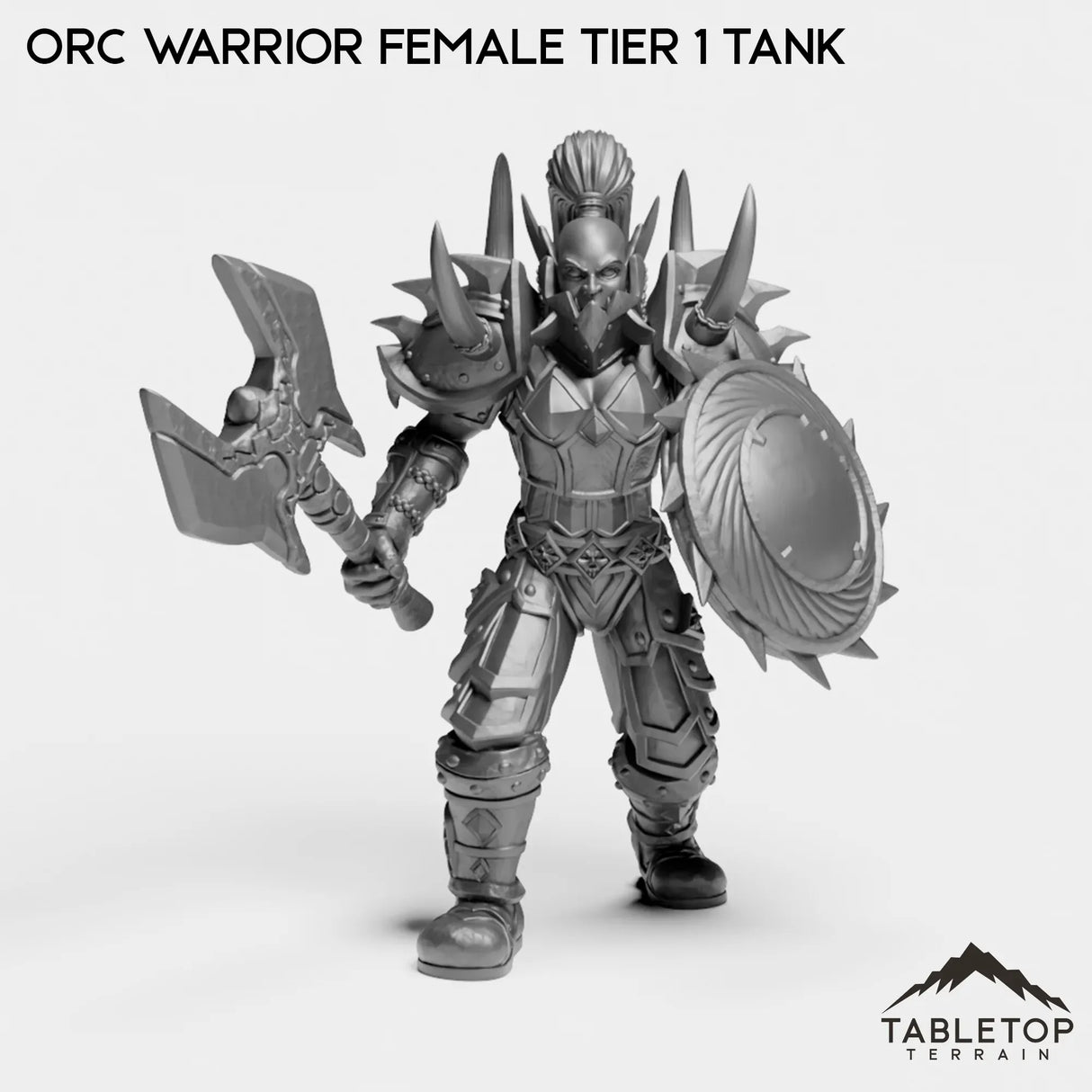 Tabletop Terrain Miniature Orc Warrior Female Tier 1 Tank Orc Warrior Female Tier 1