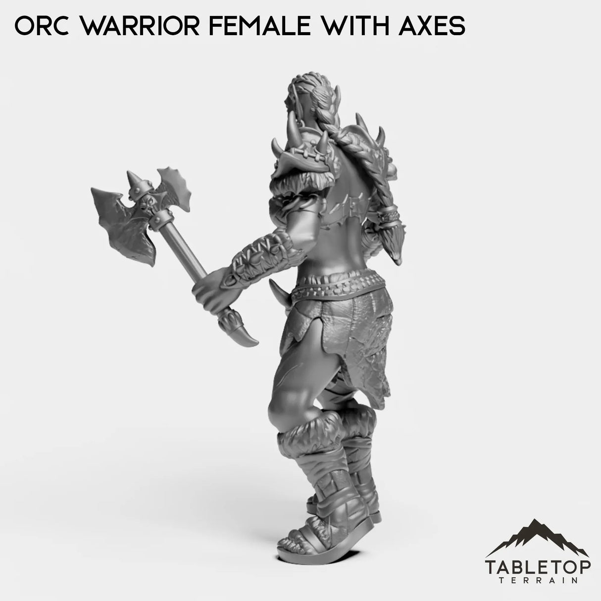 Tabletop Terrain Miniature Orc Warrior Female with Axes