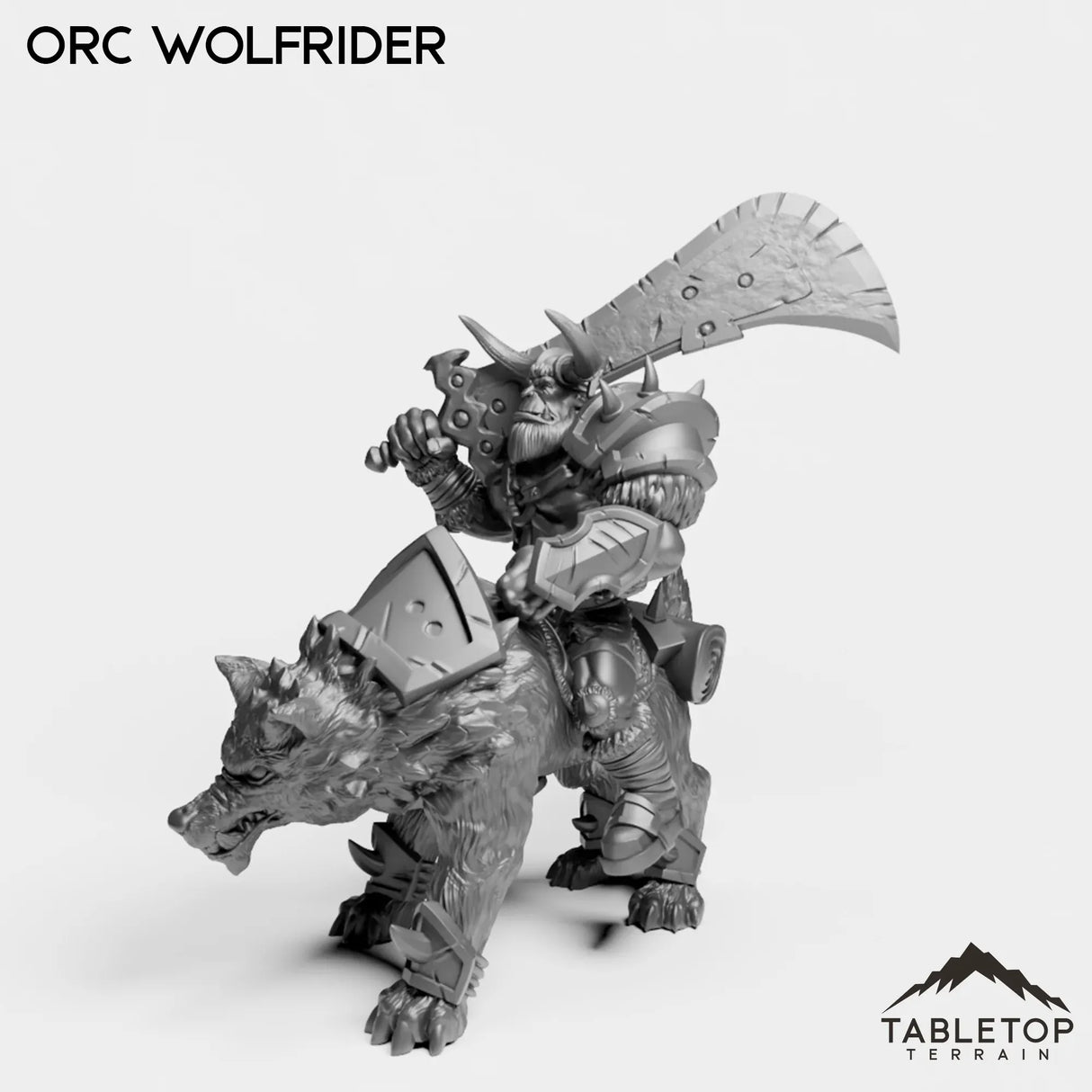 Tabletop Terrain Miniature Orc Wolfrider