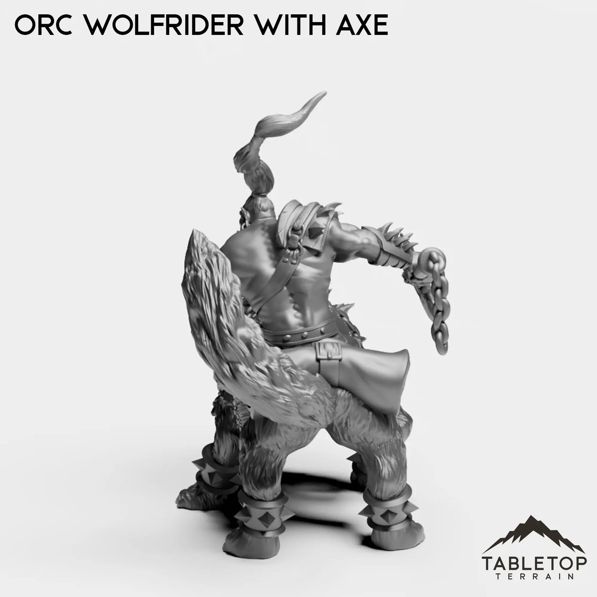 Tabletop Terrain Miniature Orc Wolfrider with Axe