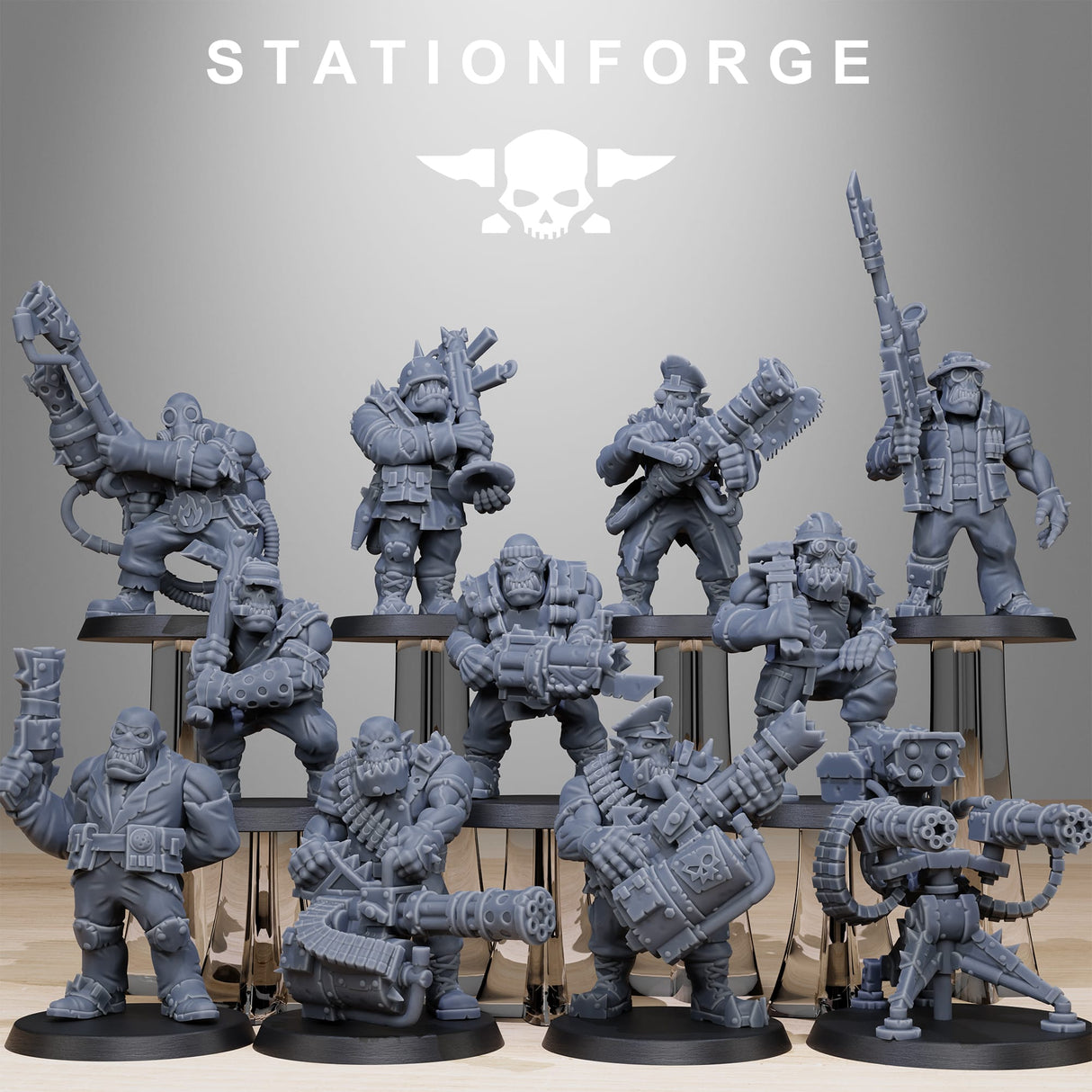 Tabletop Terrain Miniature Orkaz Team Fighters