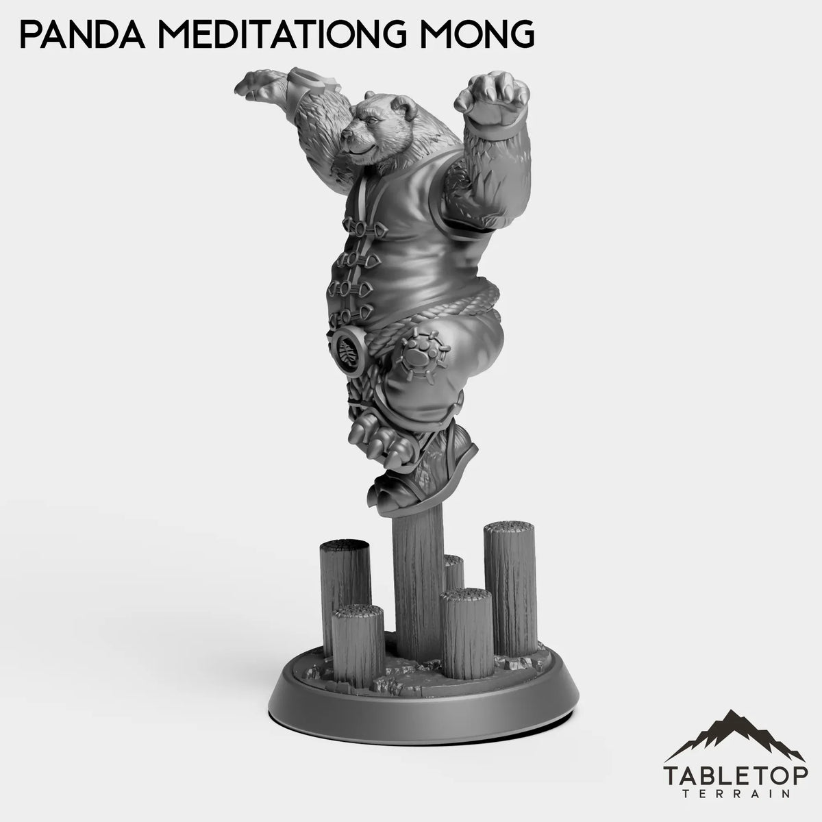Tabletop Terrain Miniature Panda Meditating Monk