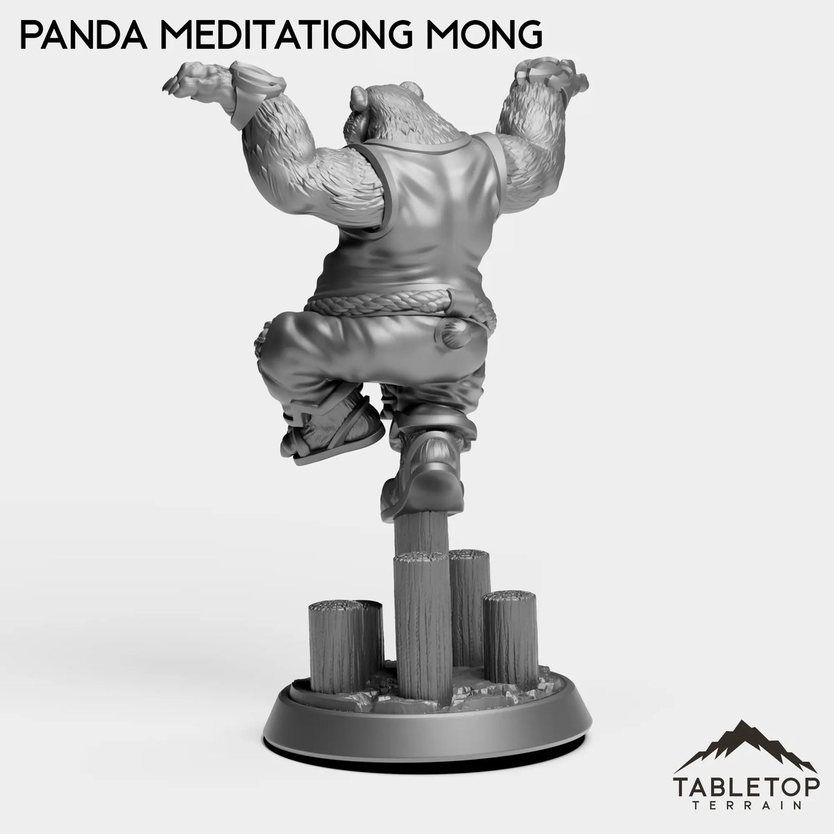 Tabletop Terrain Miniature Panda Meditating Monk