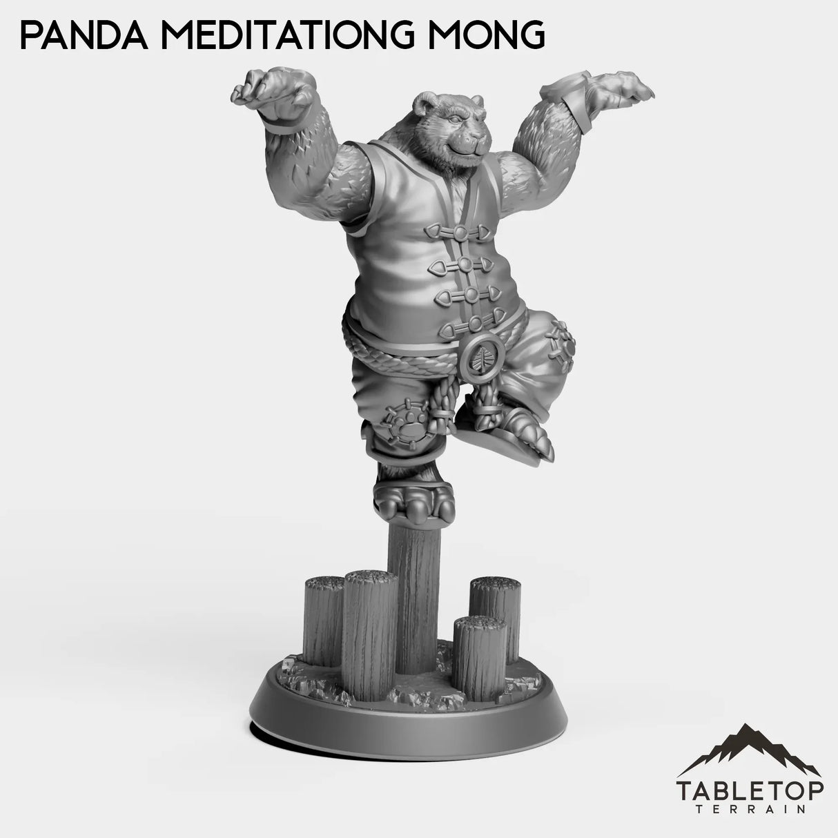 Tabletop Terrain Miniature Panda Meditating Monk