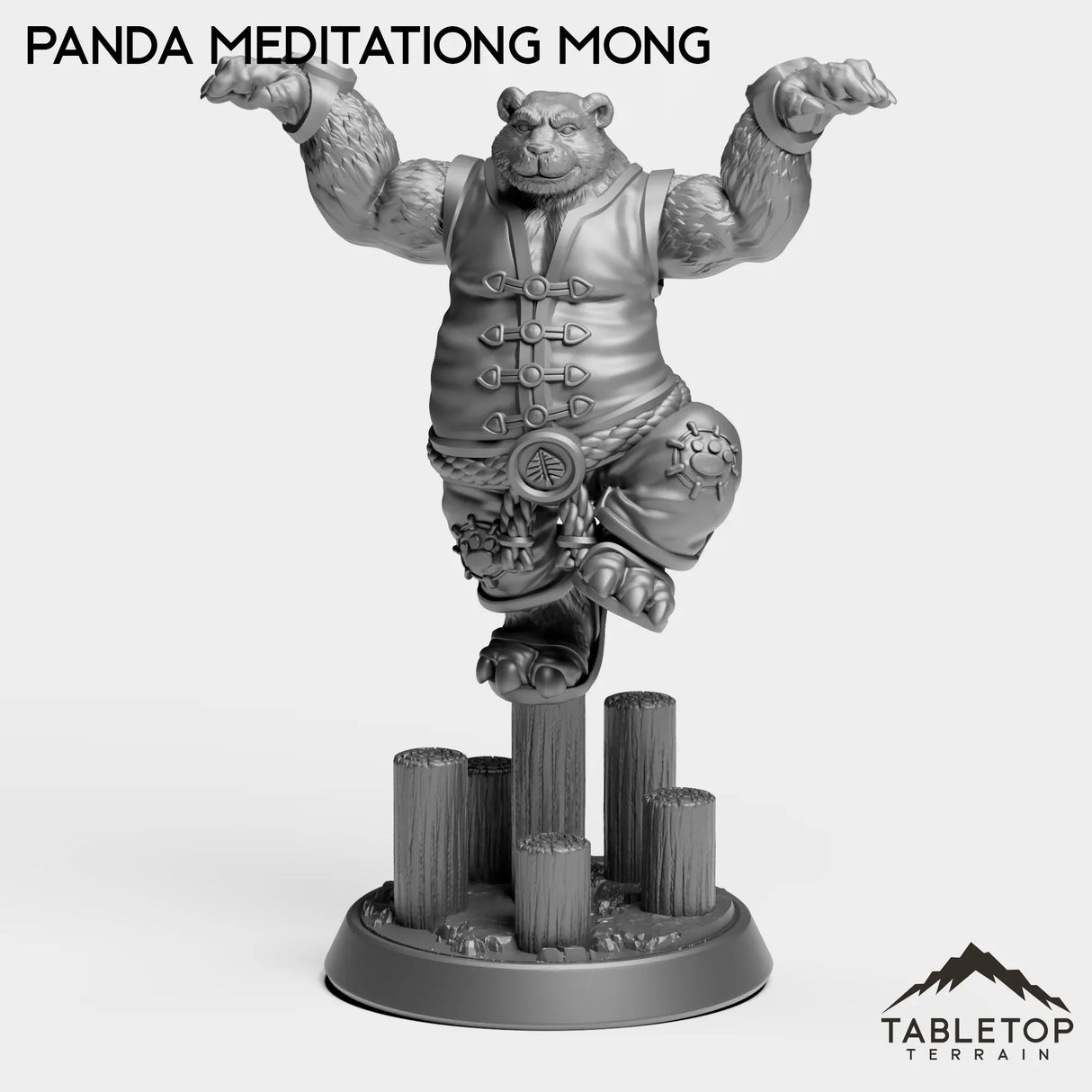 Tabletop Terrain Miniature Panda Meditating Monk