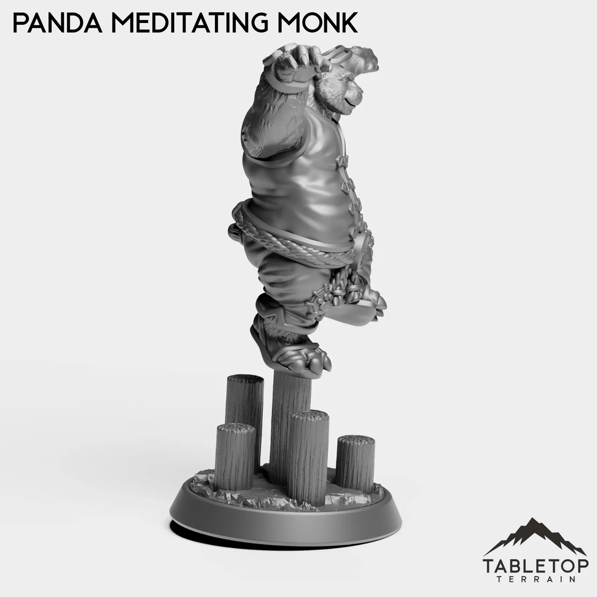 Tabletop Terrain Miniature Panda Meditating Monk