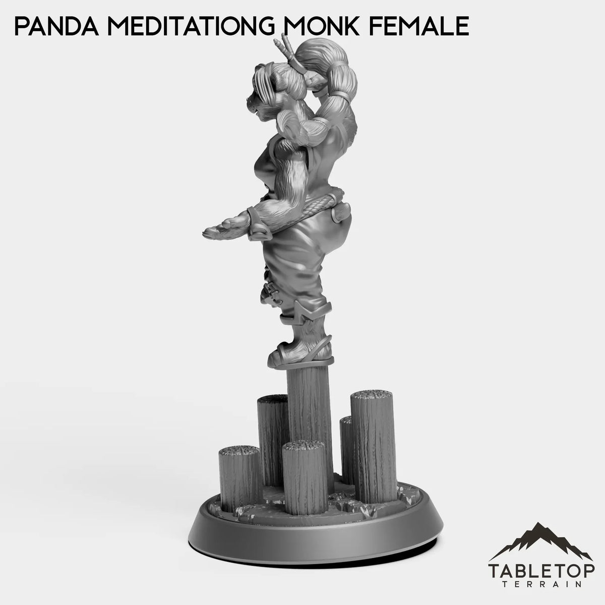 Tabletop Terrain Miniature Panda Meditating Monk Female