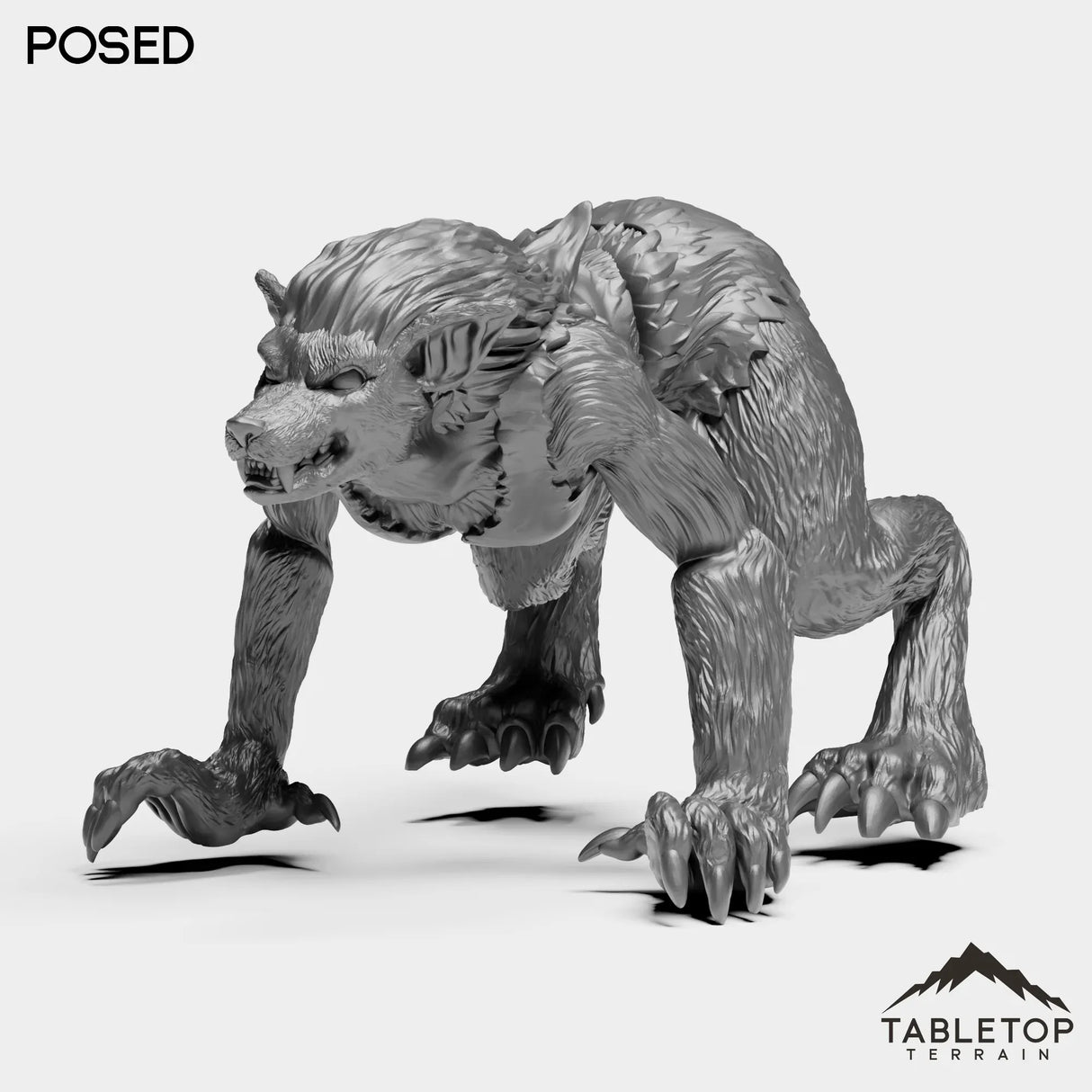 Tabletop Terrain Miniature Posed Werewolf Feral Female