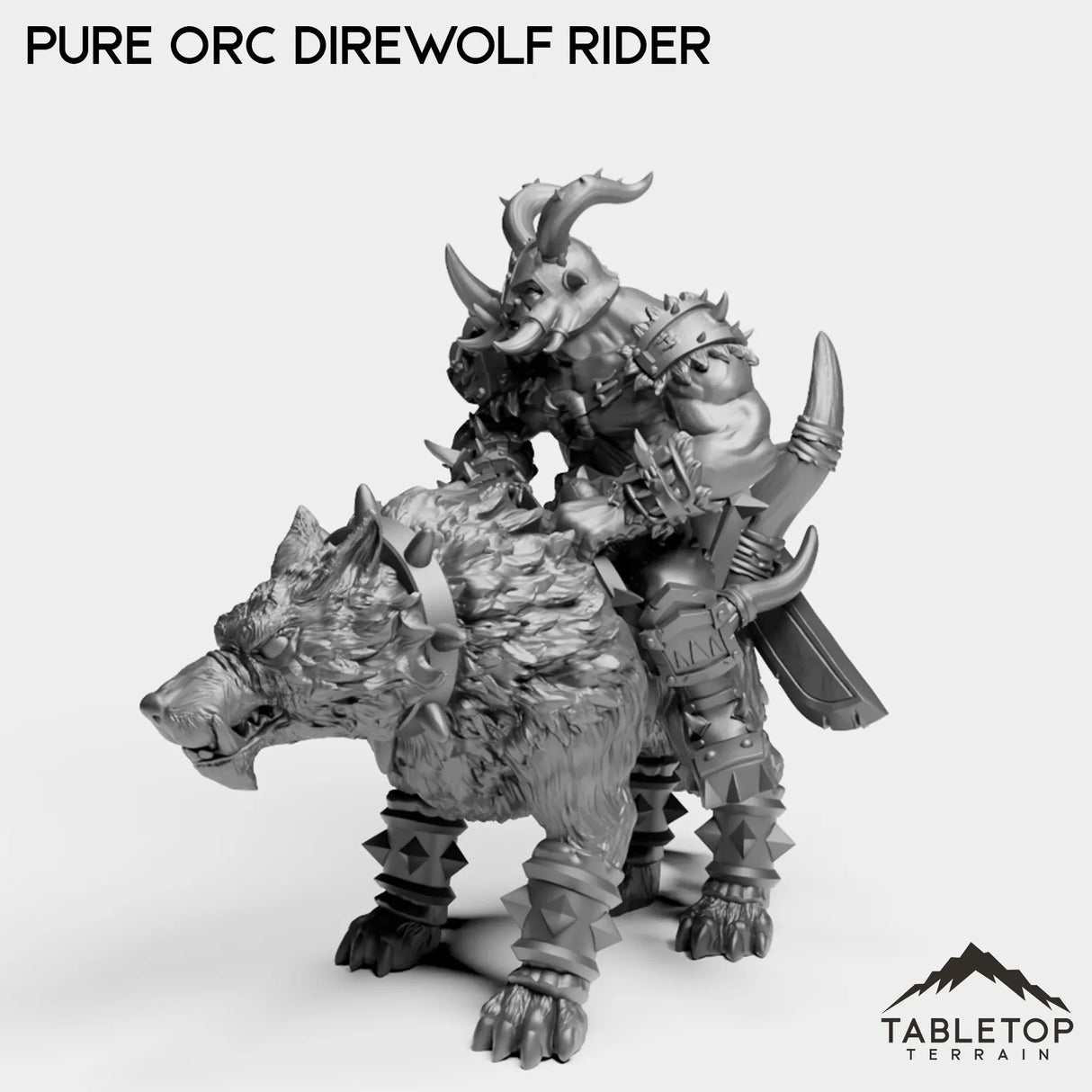 Tabletop Terrain Miniature Pure Orc Direwolf Rider