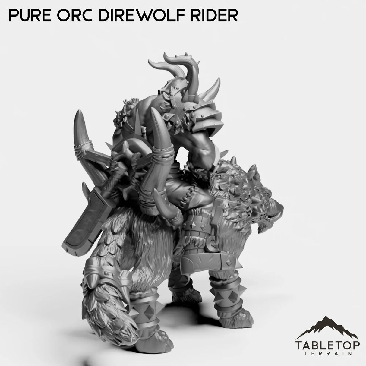 Tabletop Terrain Miniature Pure Orc Direwolf Rider