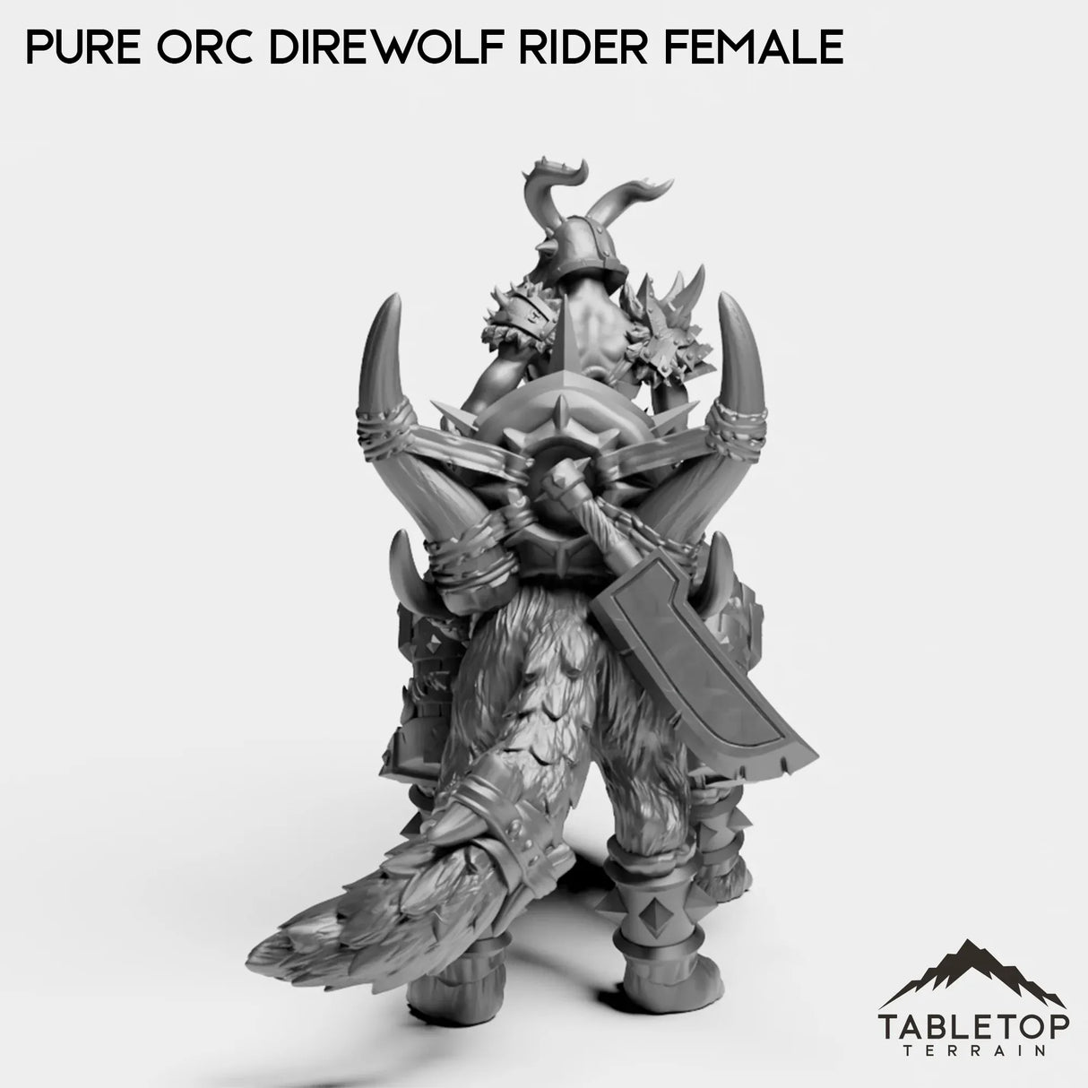 Tabletop Terrain Miniature Pure Orc Direwolf Rider Female