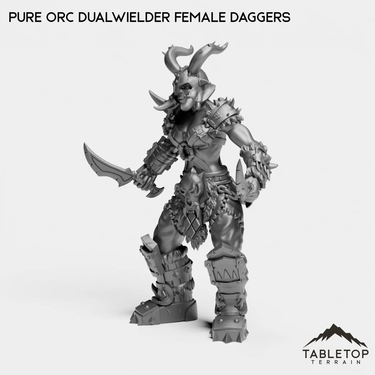 Tabletop Terrain Miniature Pure Orc Dualwielder Female