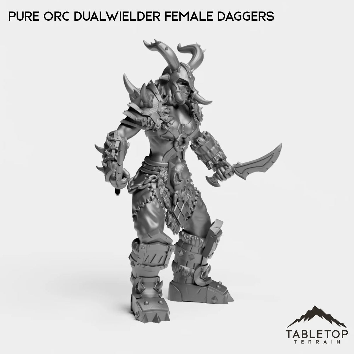 Tabletop Terrain Miniature Pure Orc Dualwielder Female