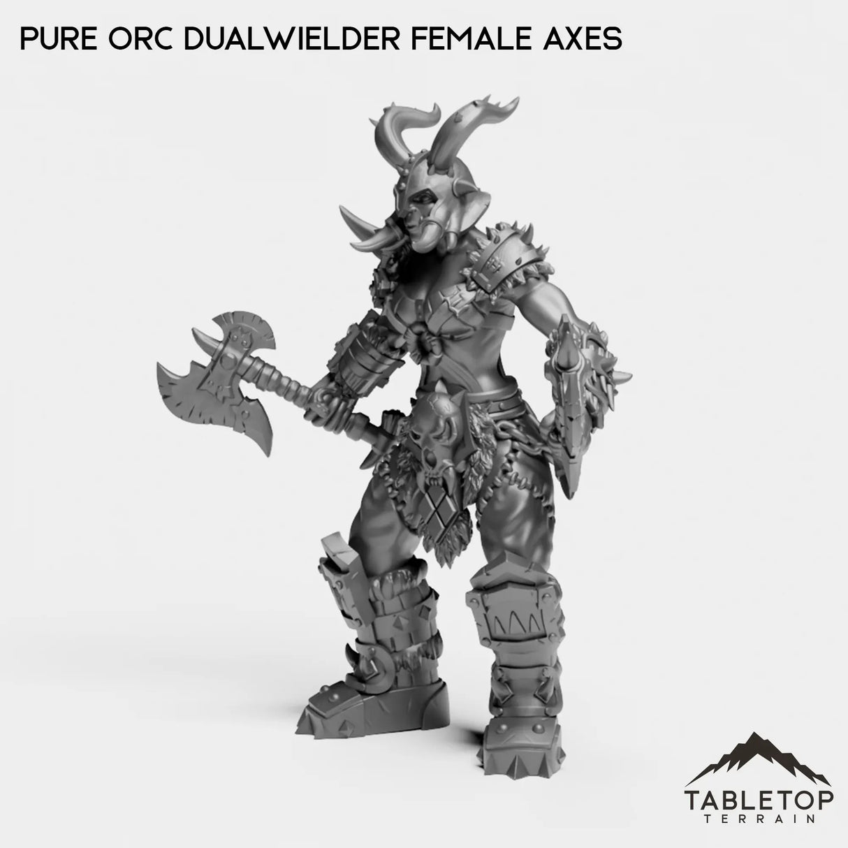 Tabletop Terrain Miniature Pure Orc Dualwielder Female