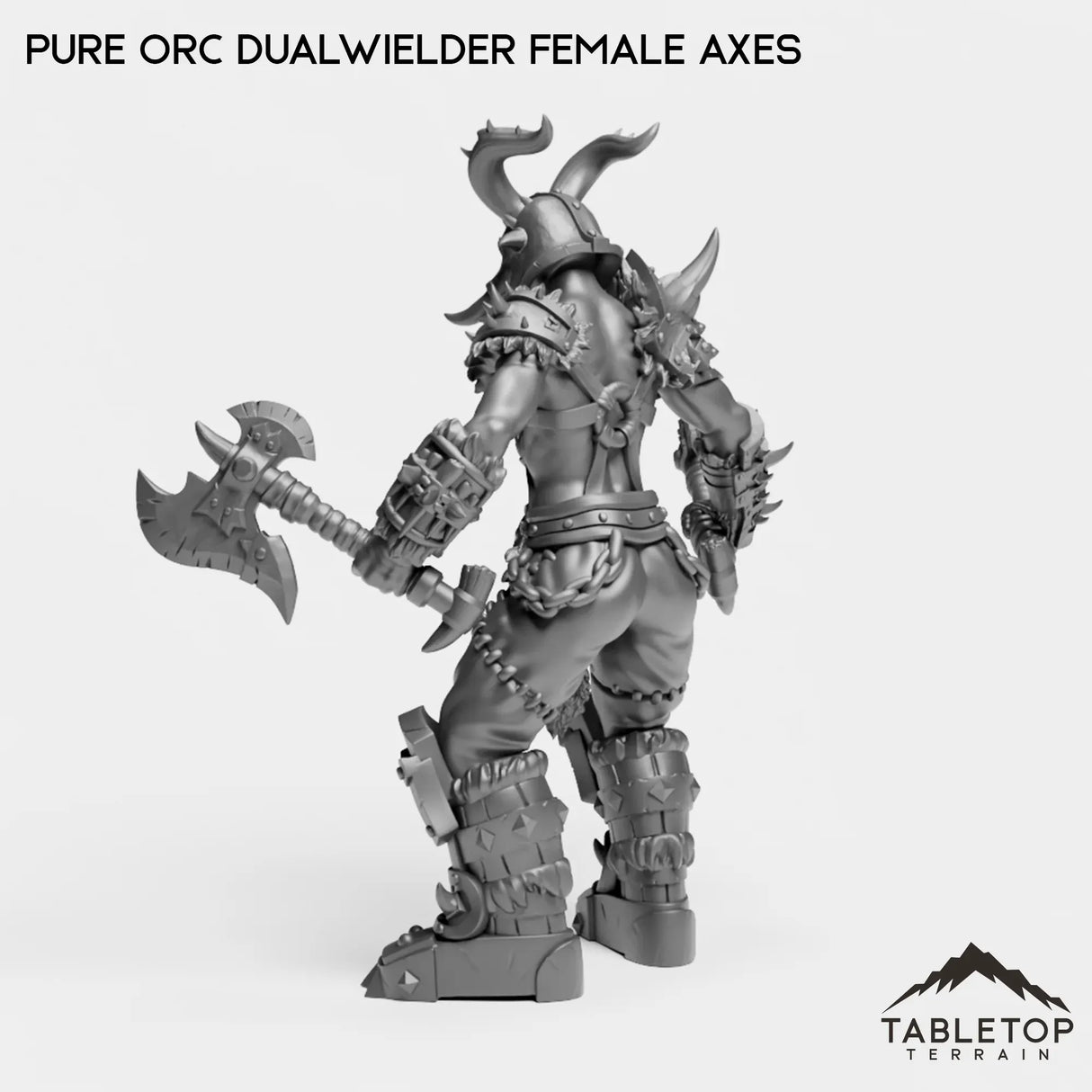 Tabletop Terrain Miniature Pure Orc Dualwielder Female