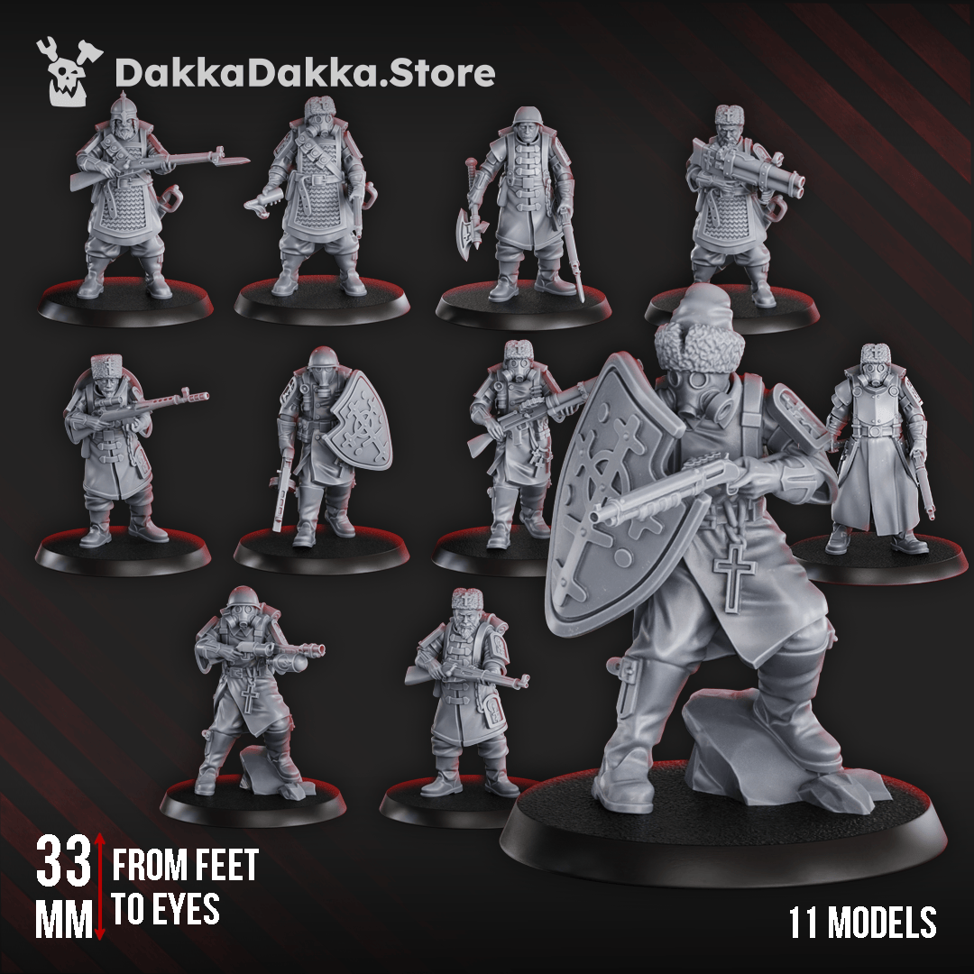 Tabletop Terrain Miniature Red Druzhina Squad x11