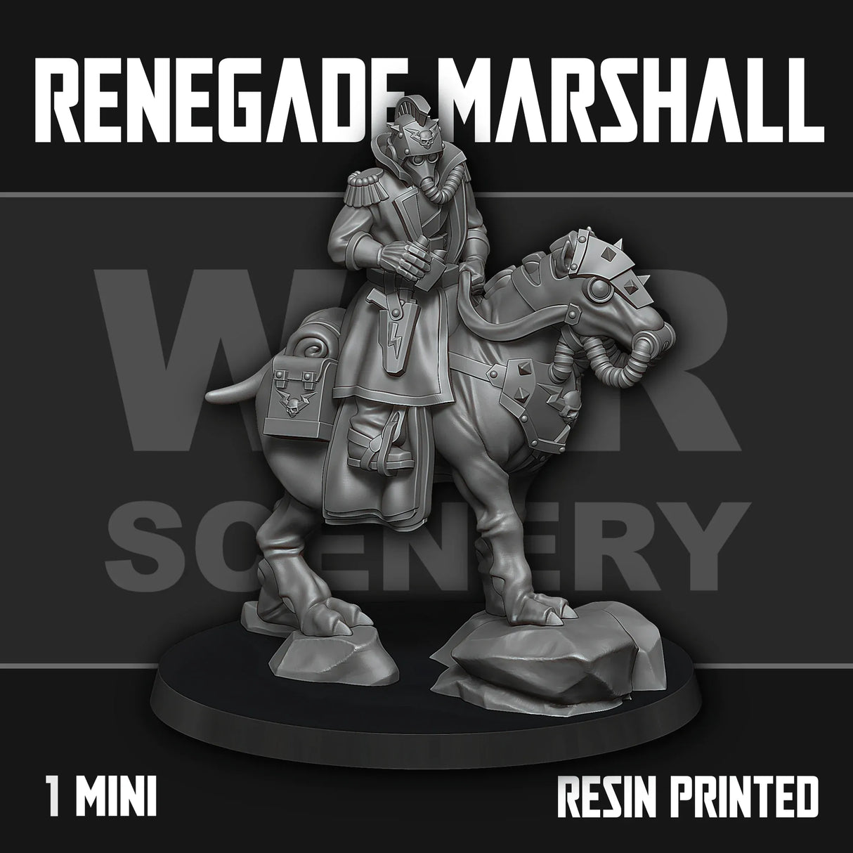 Tabletop Terrain Miniature Renegade Rider Marshall on Horse
