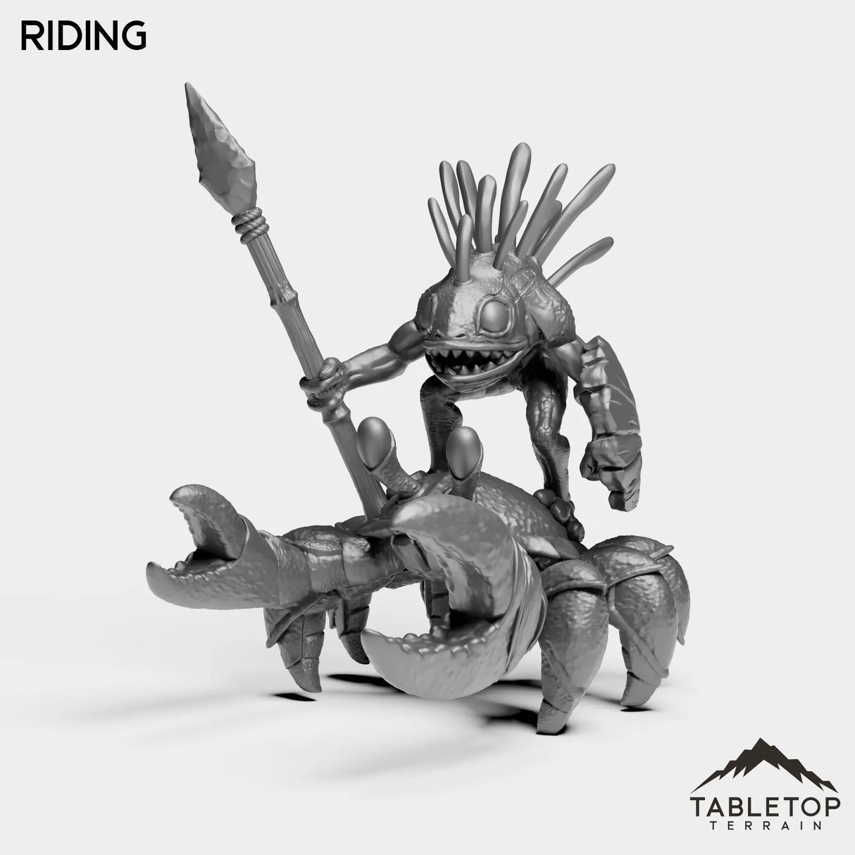Tabletop Terrain Miniature Riding Murloc on Crab Mount