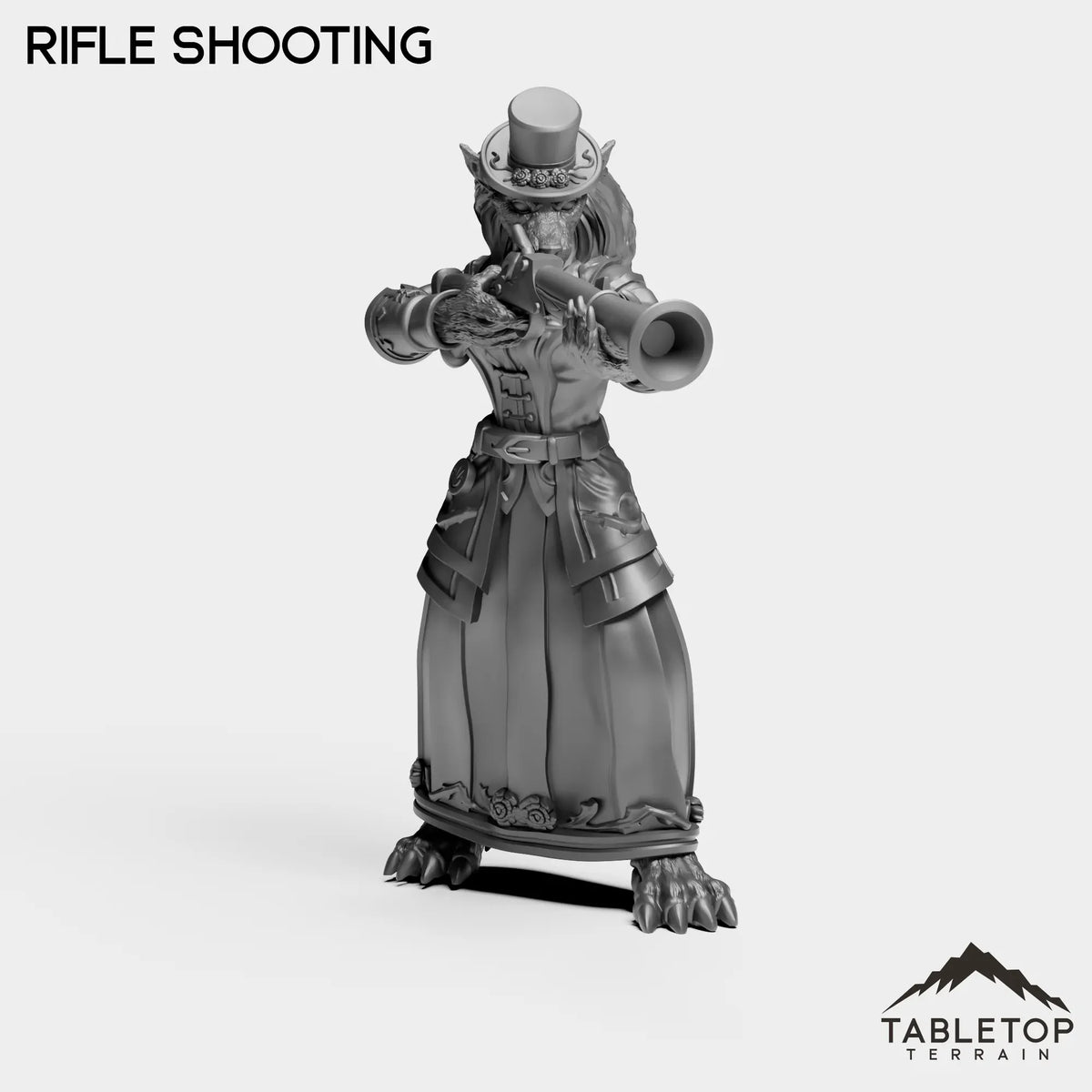 Tabletop Terrain Miniature Rifle Shooting Werewolf Feral Female