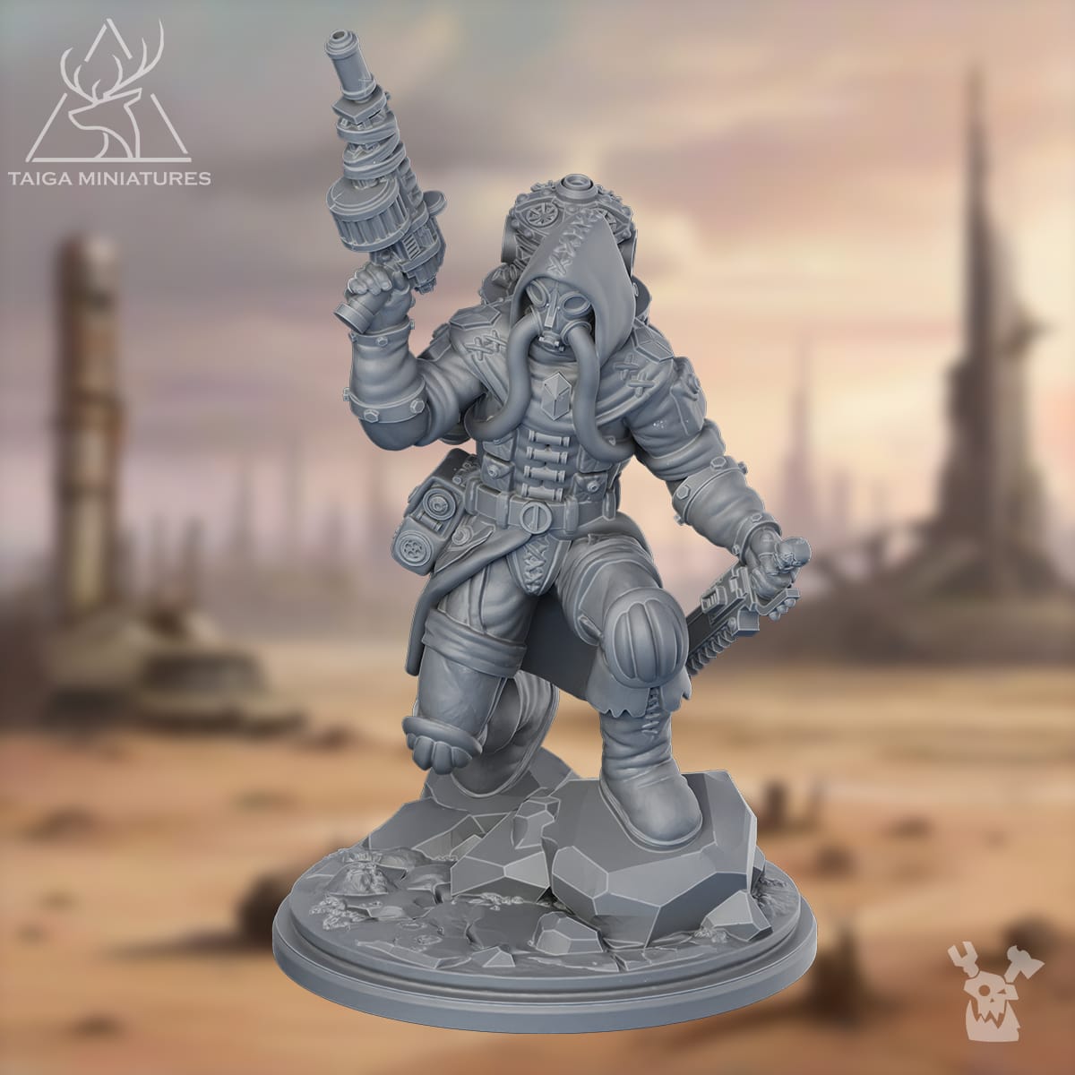Tabletop Terrain Miniature Rock Head Wasteland Gang