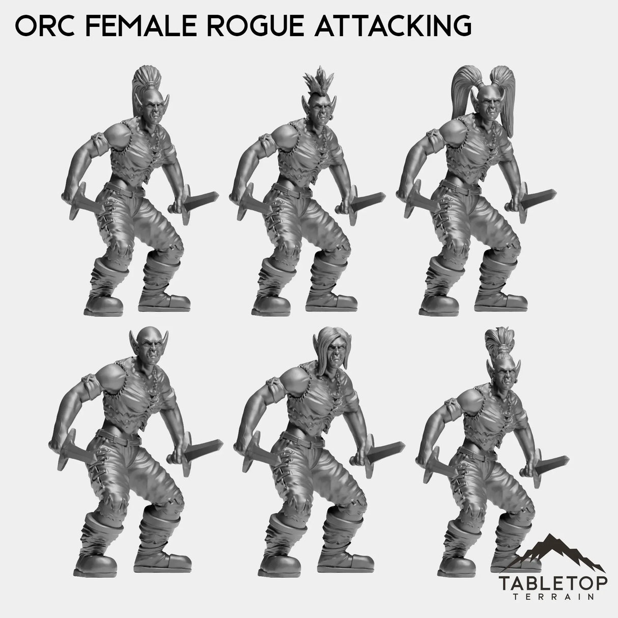Tabletop Terrain Miniature Rogue Attacking Orc Female Starters