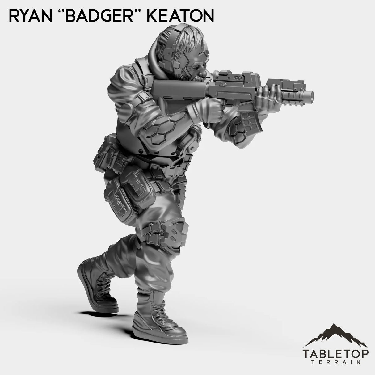 Tabletop Terrain Miniature Ryan ''Badger'' Keaton - Strike Team Omega & Almighty Friends