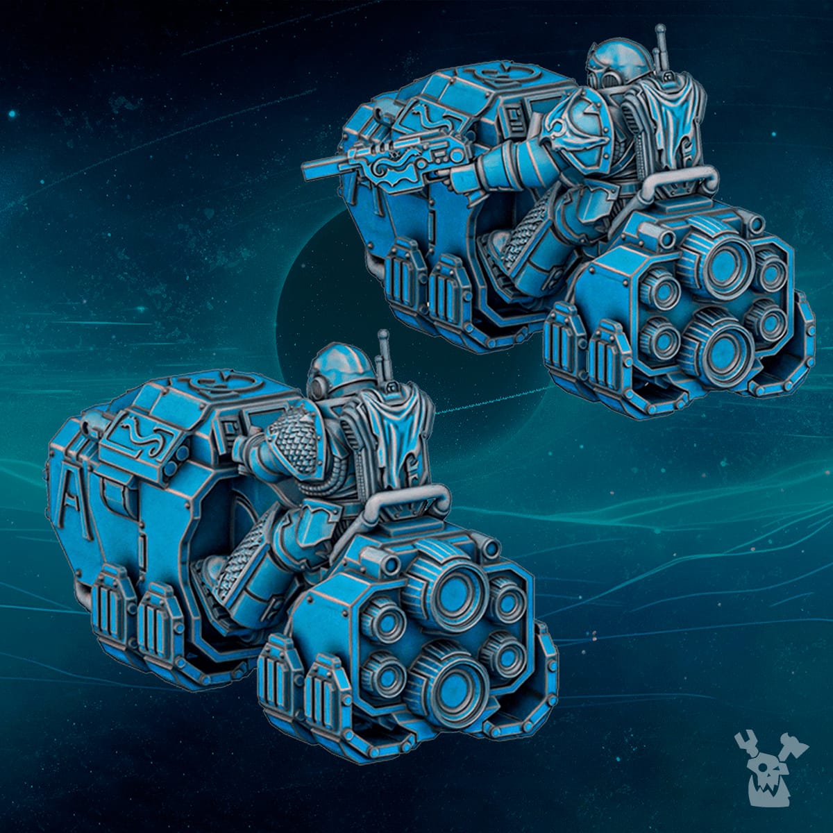 Tabletop Terrain Miniature Scylla Bikers (build kit)