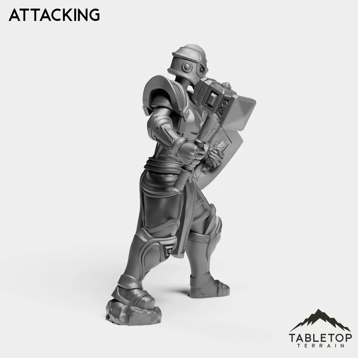 Tabletop Terrain Miniature Silver Paladin Knight Female