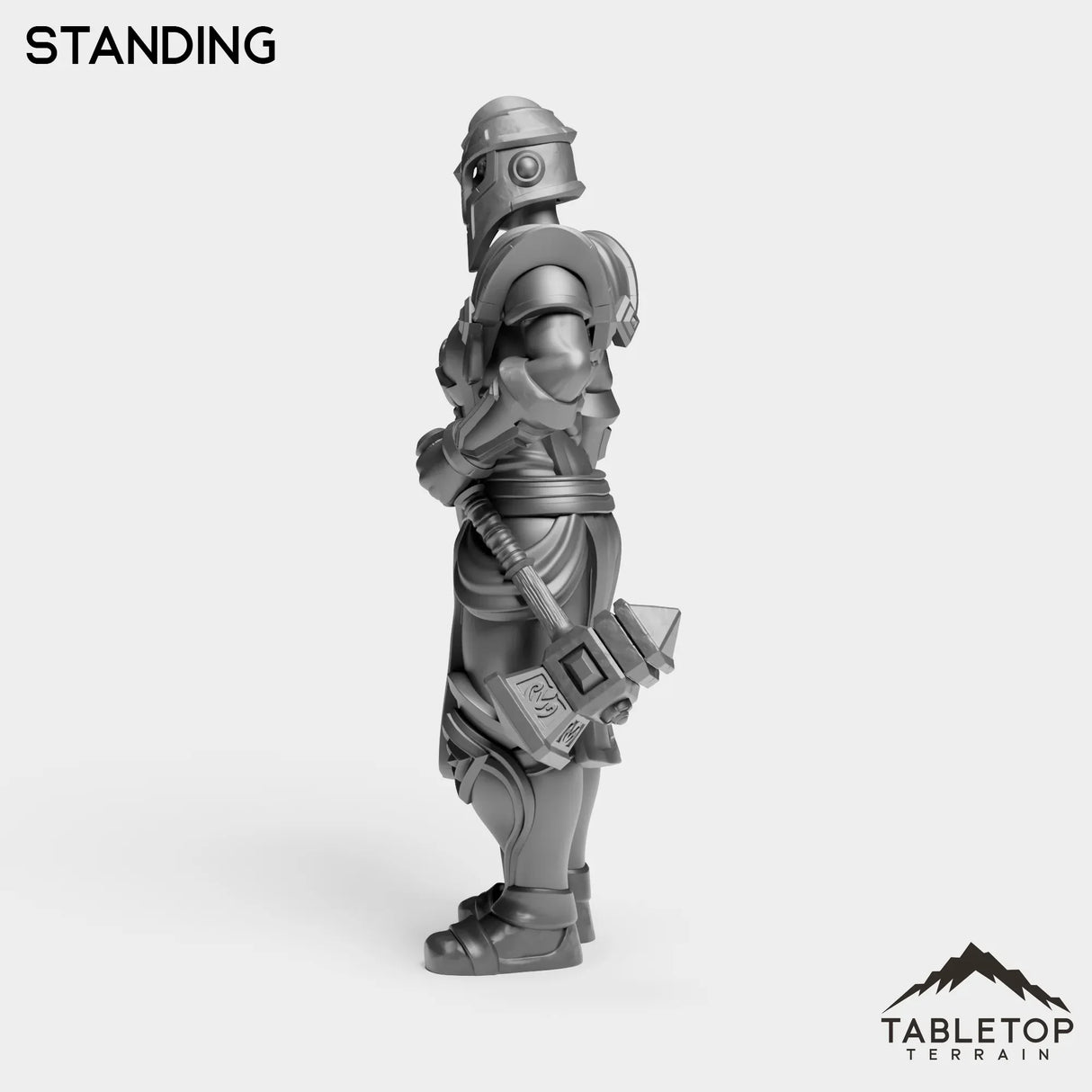 Tabletop Terrain Miniature Silver Paladin Knight Female