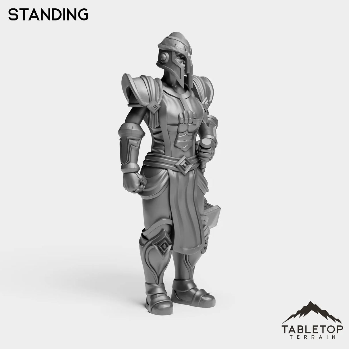 Tabletop Terrain Miniature Silver Paladin Knight Female