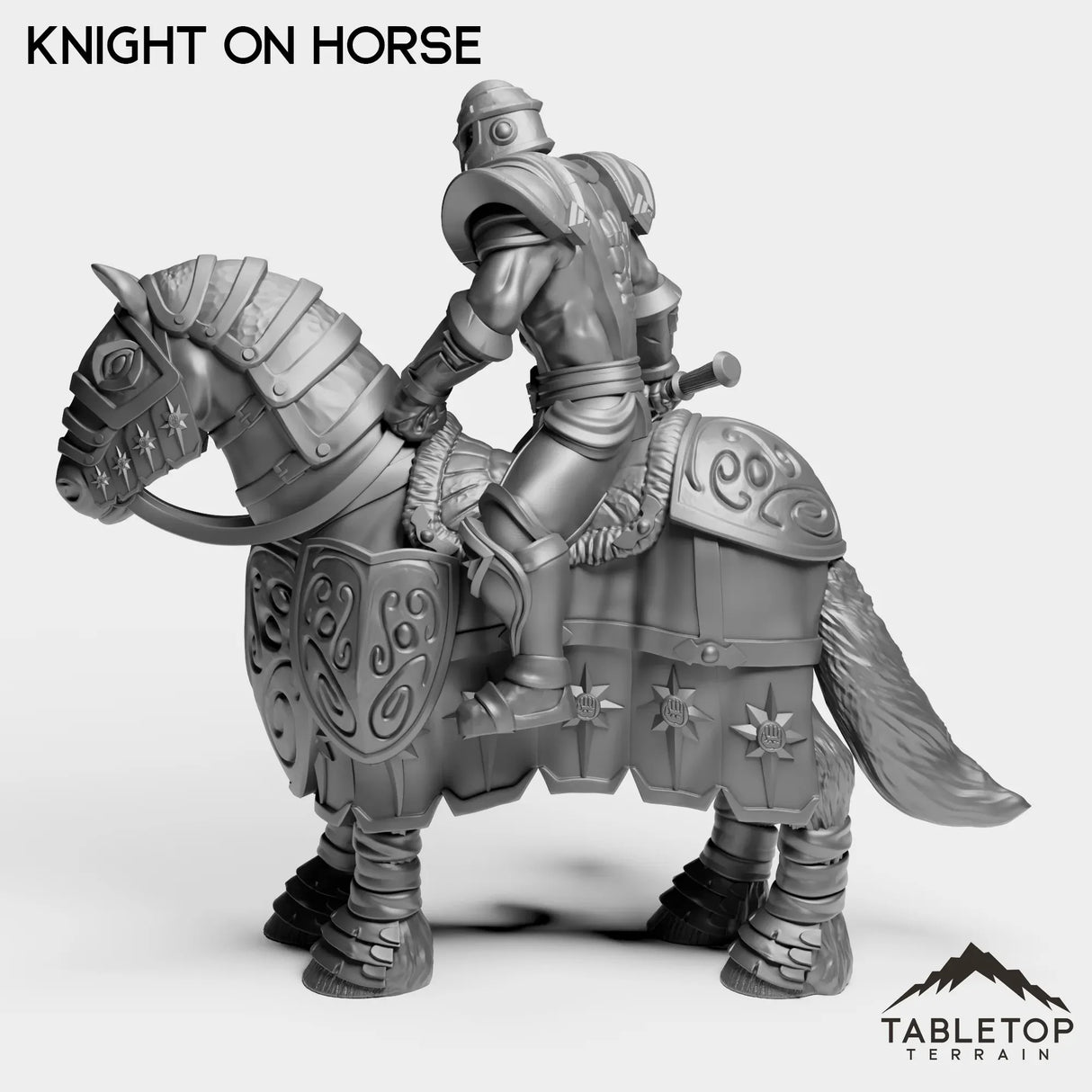 Tabletop Terrain Miniature Silver Paladin Knight on Horse