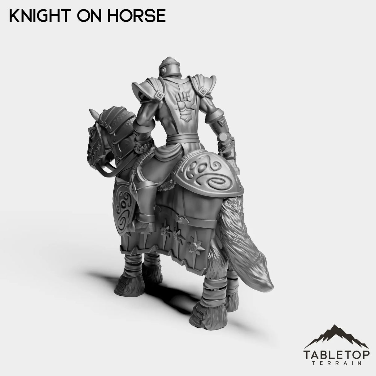 Tabletop Terrain Miniature Silver Paladin Knight on Horse