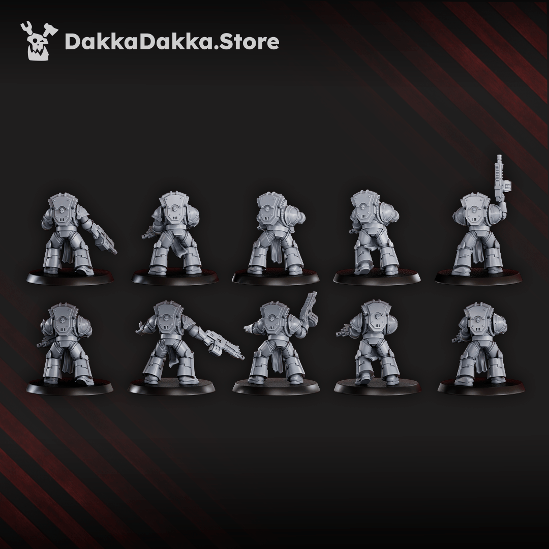 Tabletop Terrain Miniature Space Knights Tactical Squad (x10) - Prime Armored Battleline Unit