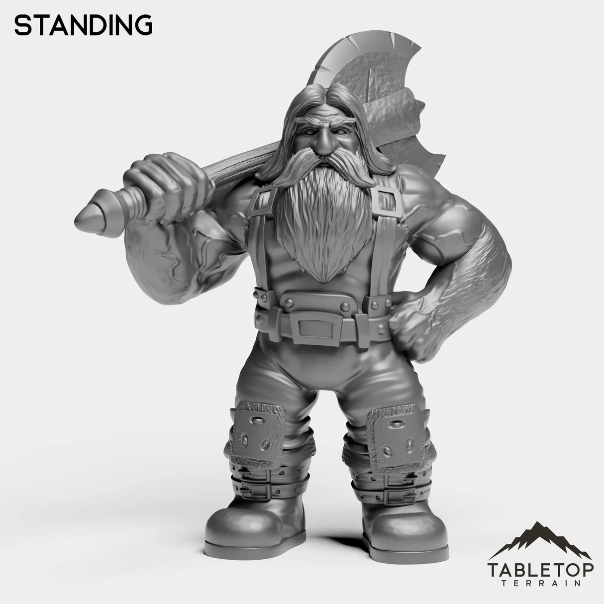 Tabletop Terrain Miniature Standing Dwarf Warrior
