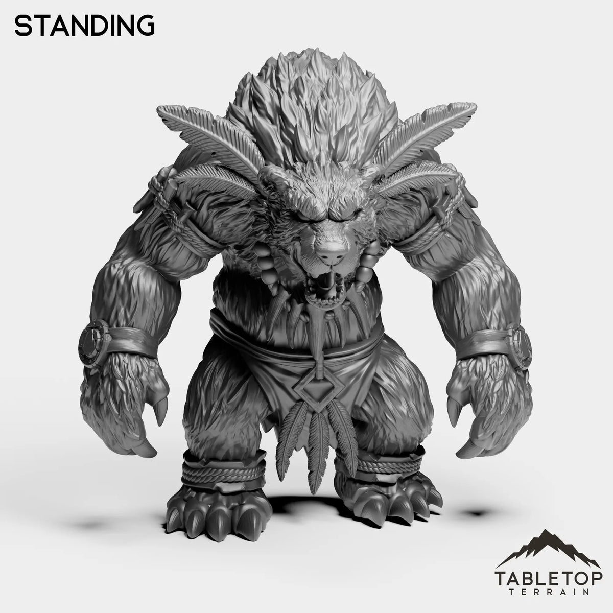 Tabletop Terrain Miniature Standing Furbolg Feral