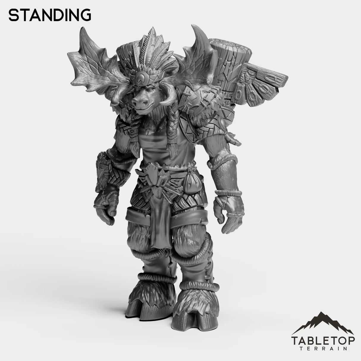 Tabletop Terrain Miniature Standing Mountain Minotaur Female