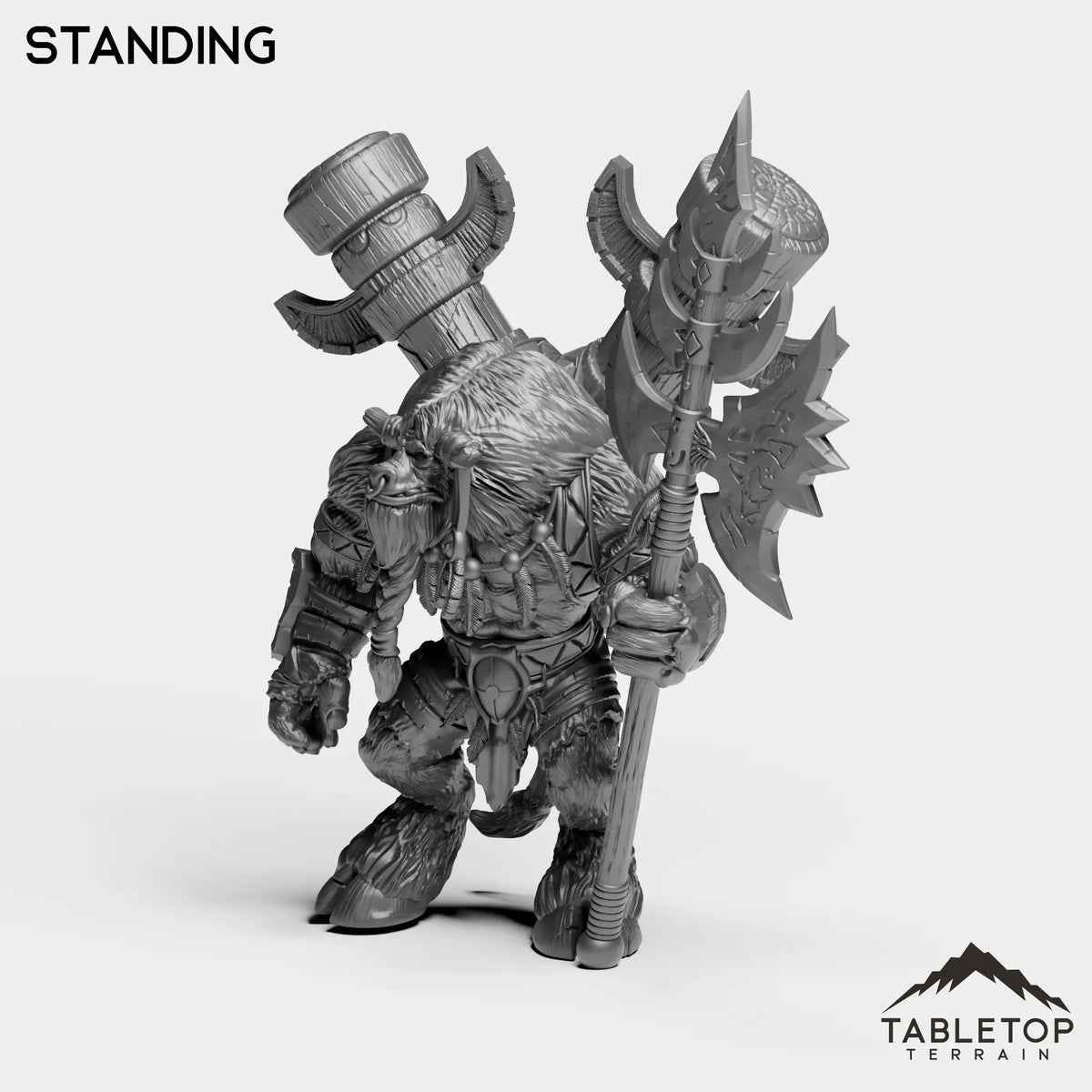 Tabletop Terrain Miniature Standing Mountain Minotaur Leader