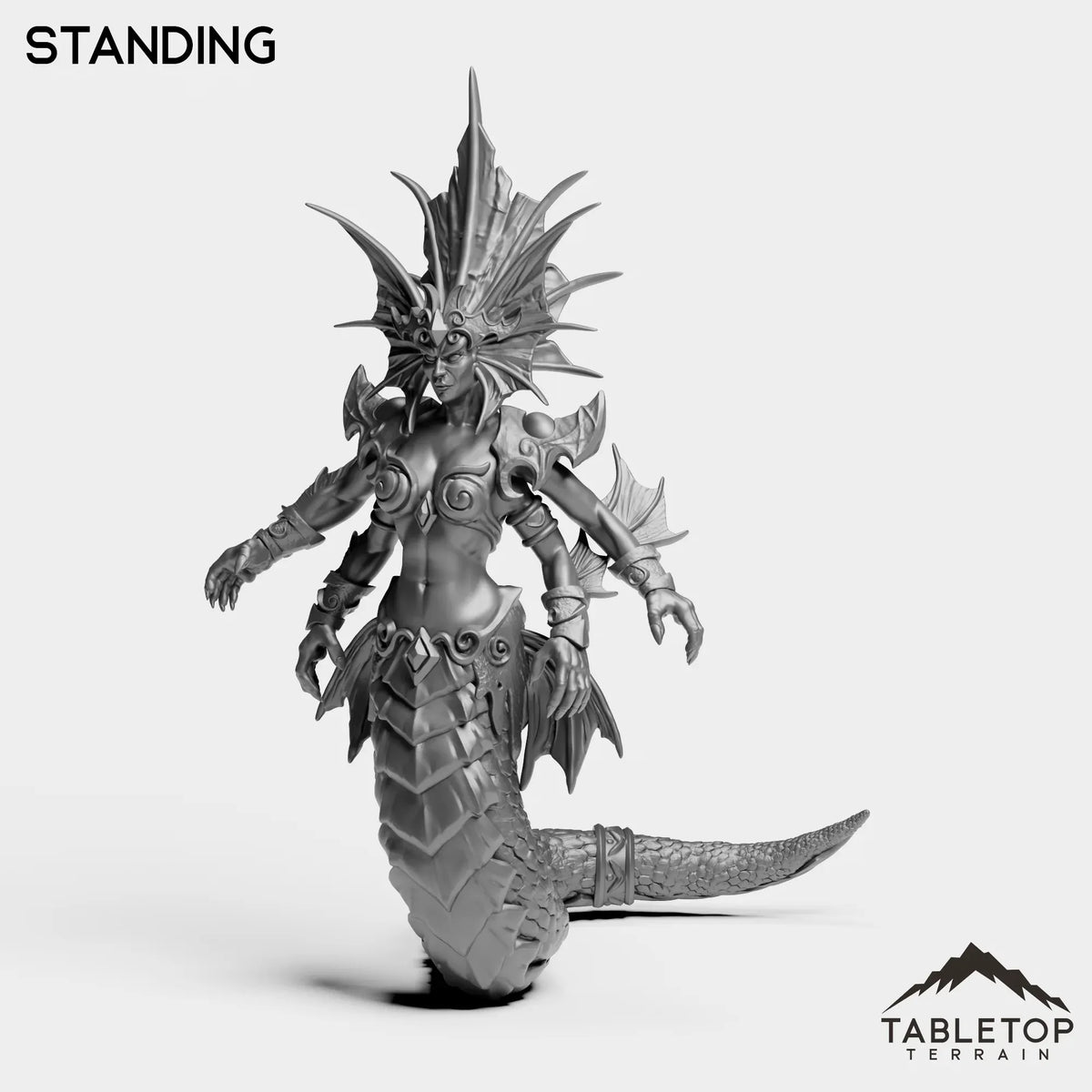 Tabletop Terrain Miniature Standing Naga Sea Witch