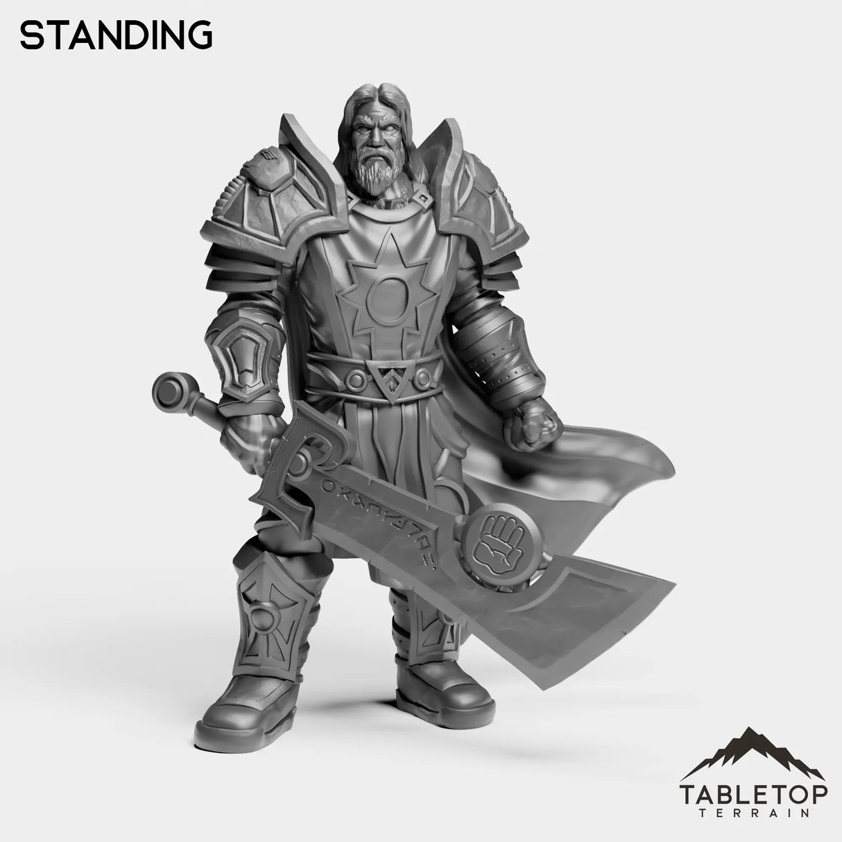 Tabletop Terrain Miniature Standing Silver Paladin Crusader