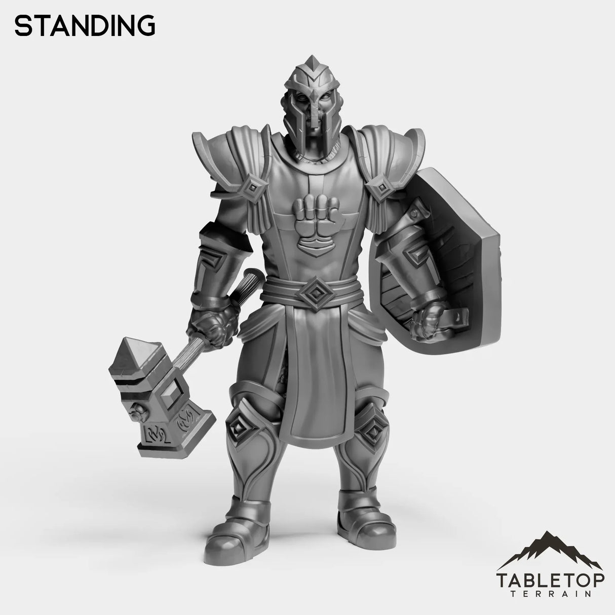 Tabletop Terrain Miniature Standing Silver Paladin Knight