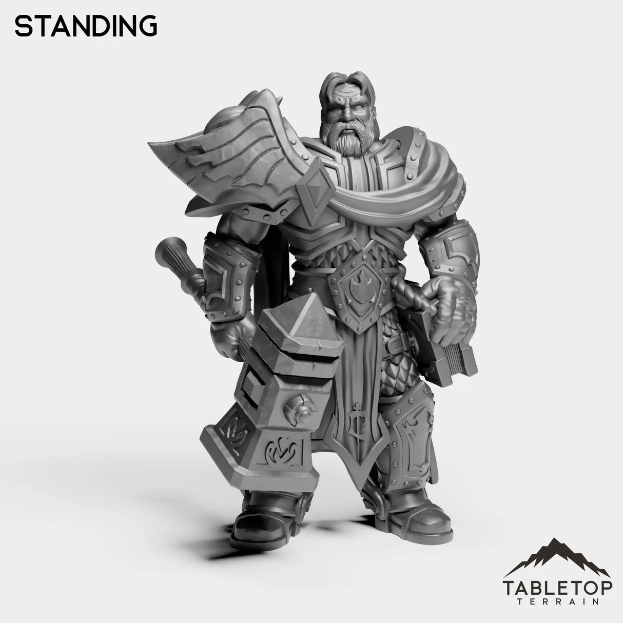 Tabletop Terrain Miniature Standing Silver Paladin Lightbearer