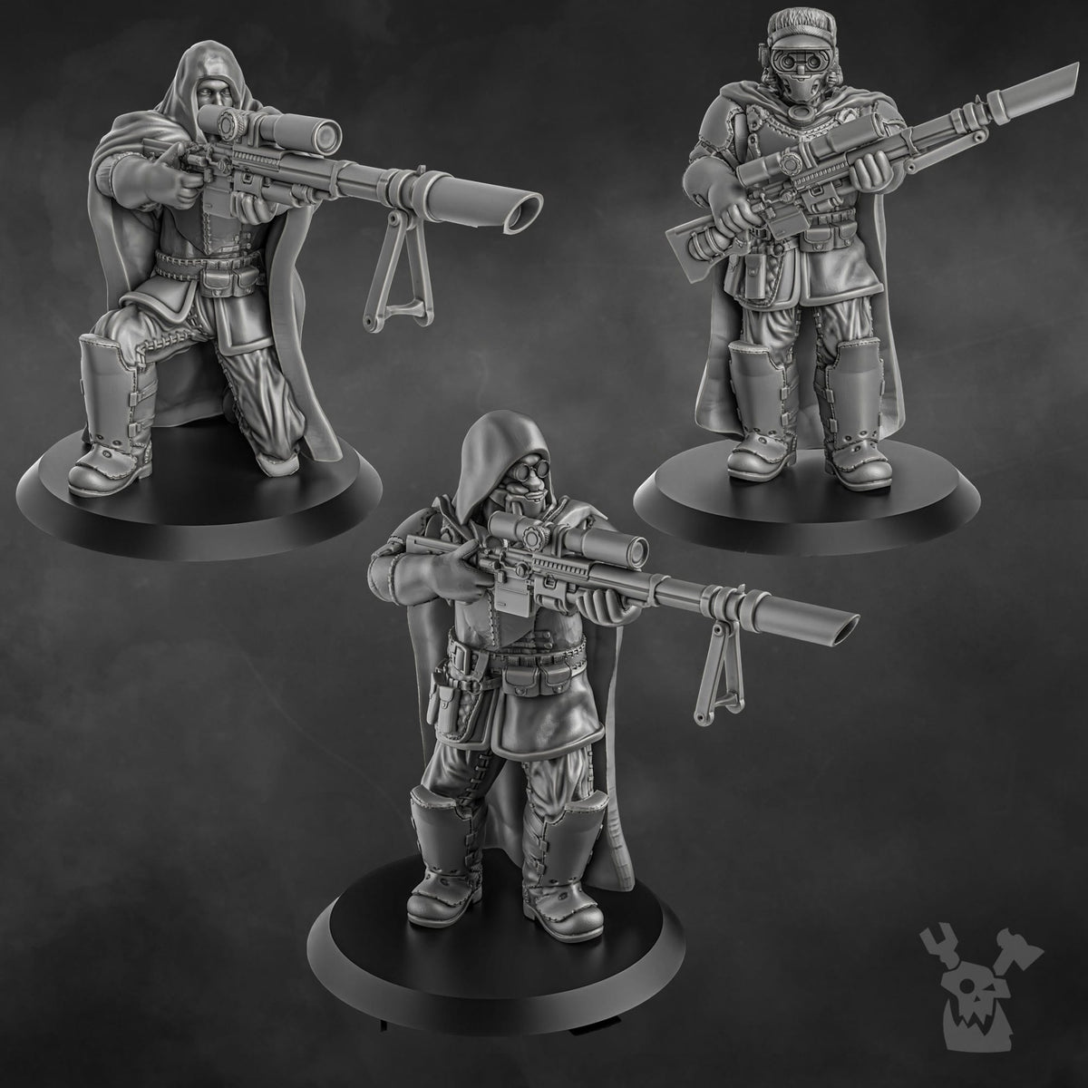 Tabletop Terrain Miniature Steamguard Snipers Team x3