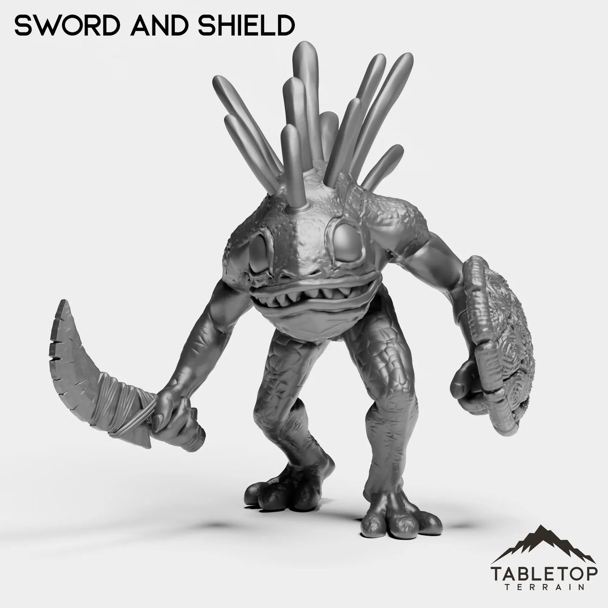 Tabletop Terrain Miniature Sword and Shield Murlocs Attacking