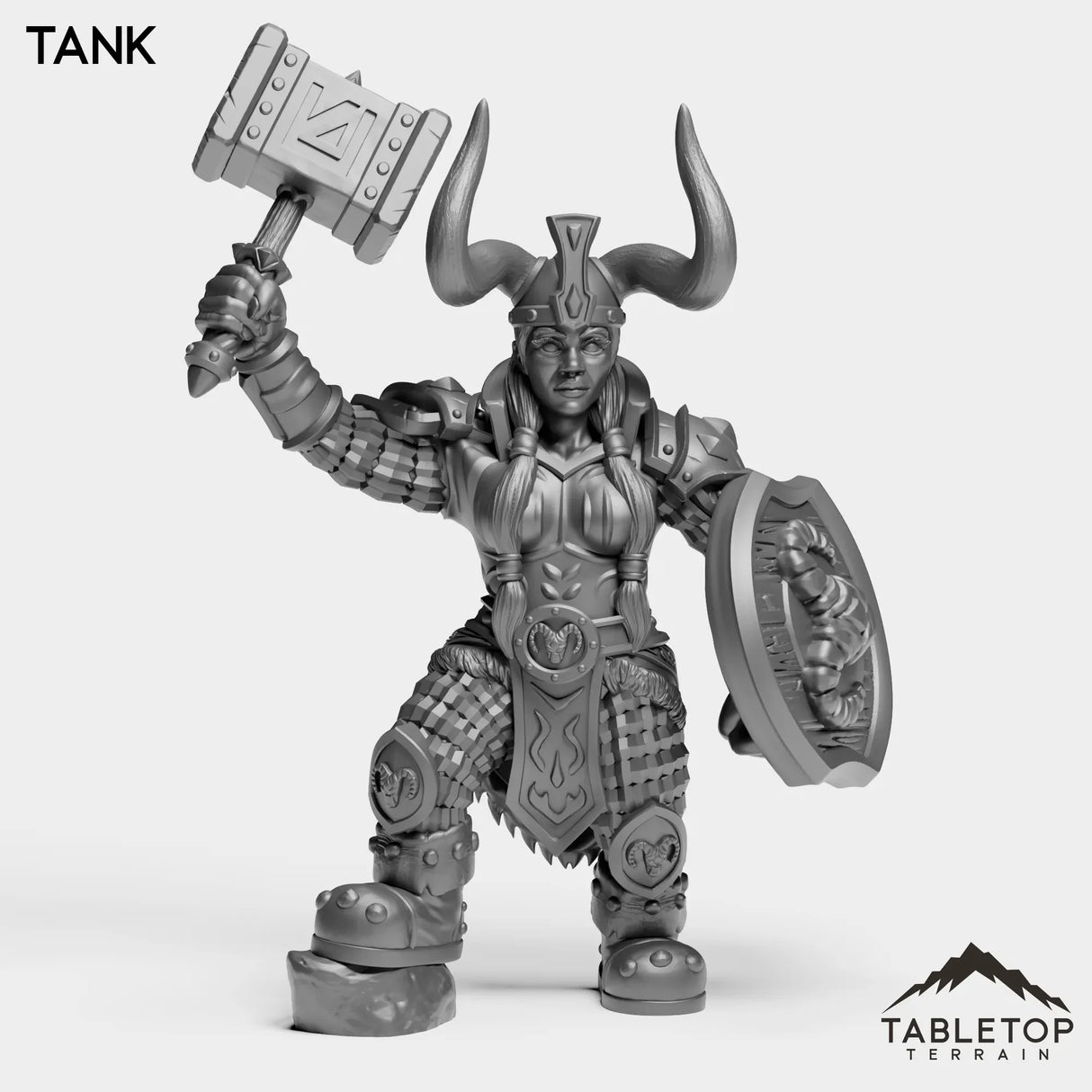 Tabletop Terrain Miniature Tank Dwarf Paladin Female